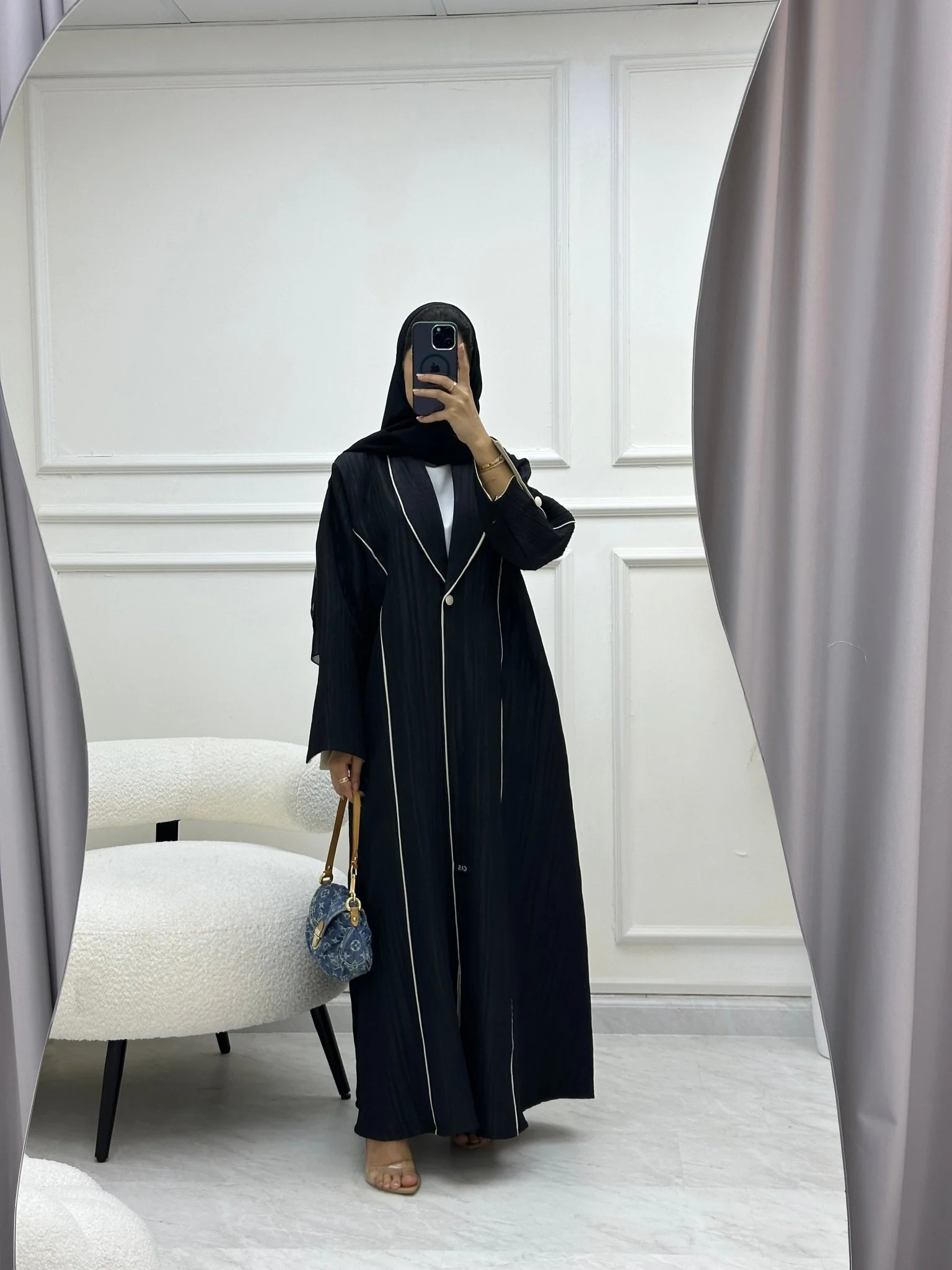 C 0623 Black Abaya - Image 3