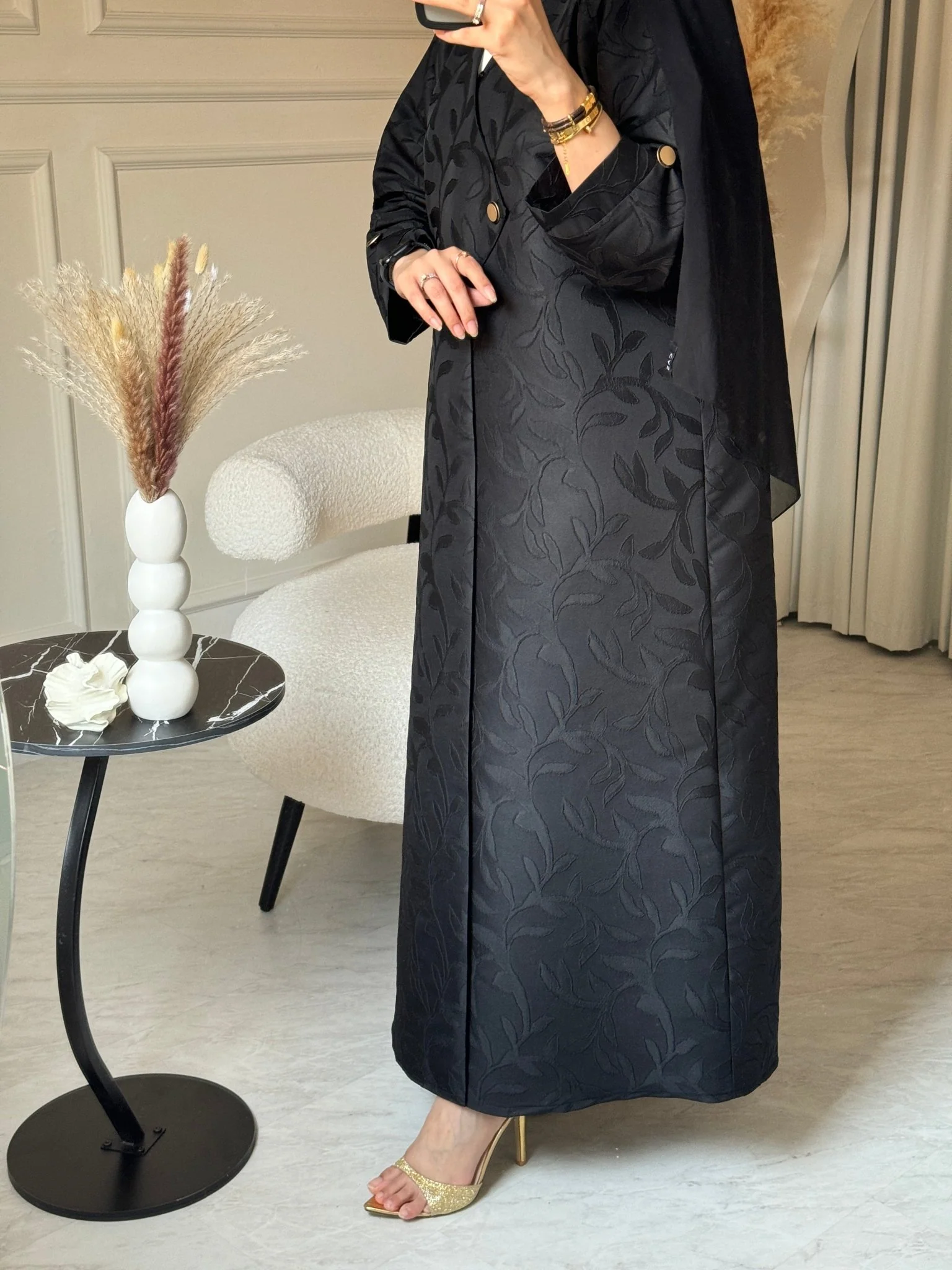 C 0672 Black Abaya - Image 3
