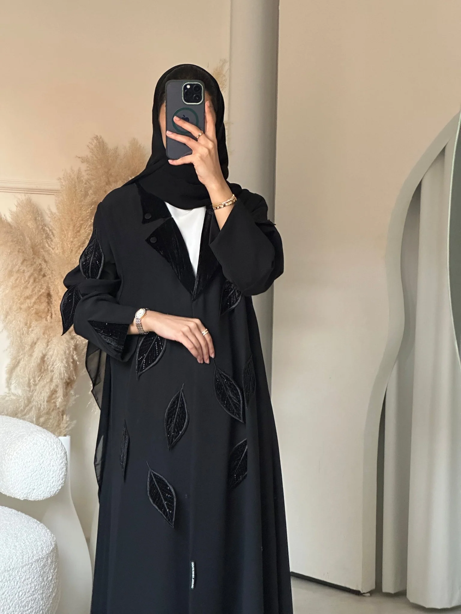 C 0707 Coat Black Abaya - Image 4