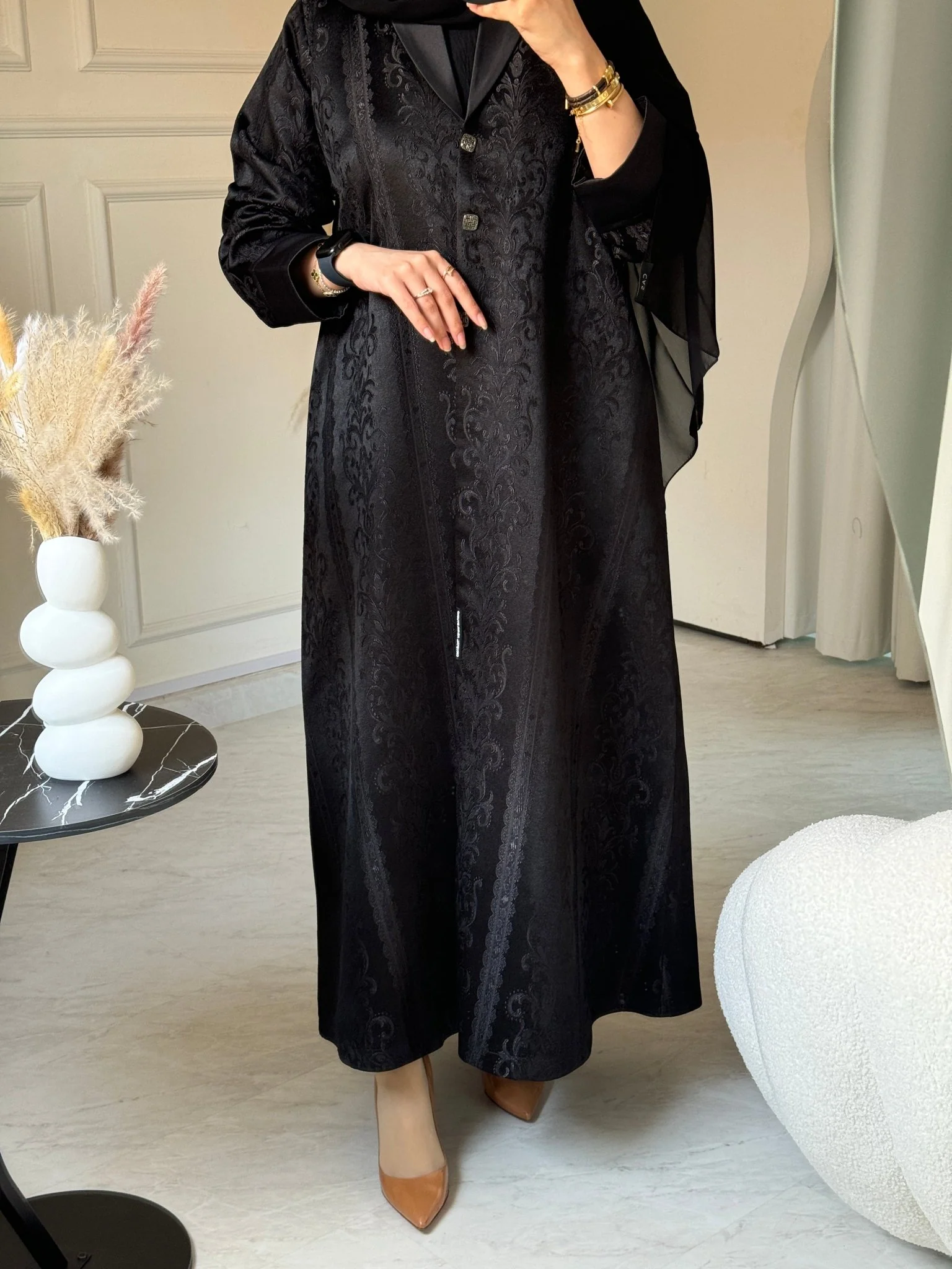 C 0712 Coat Black Abaya - Image 3