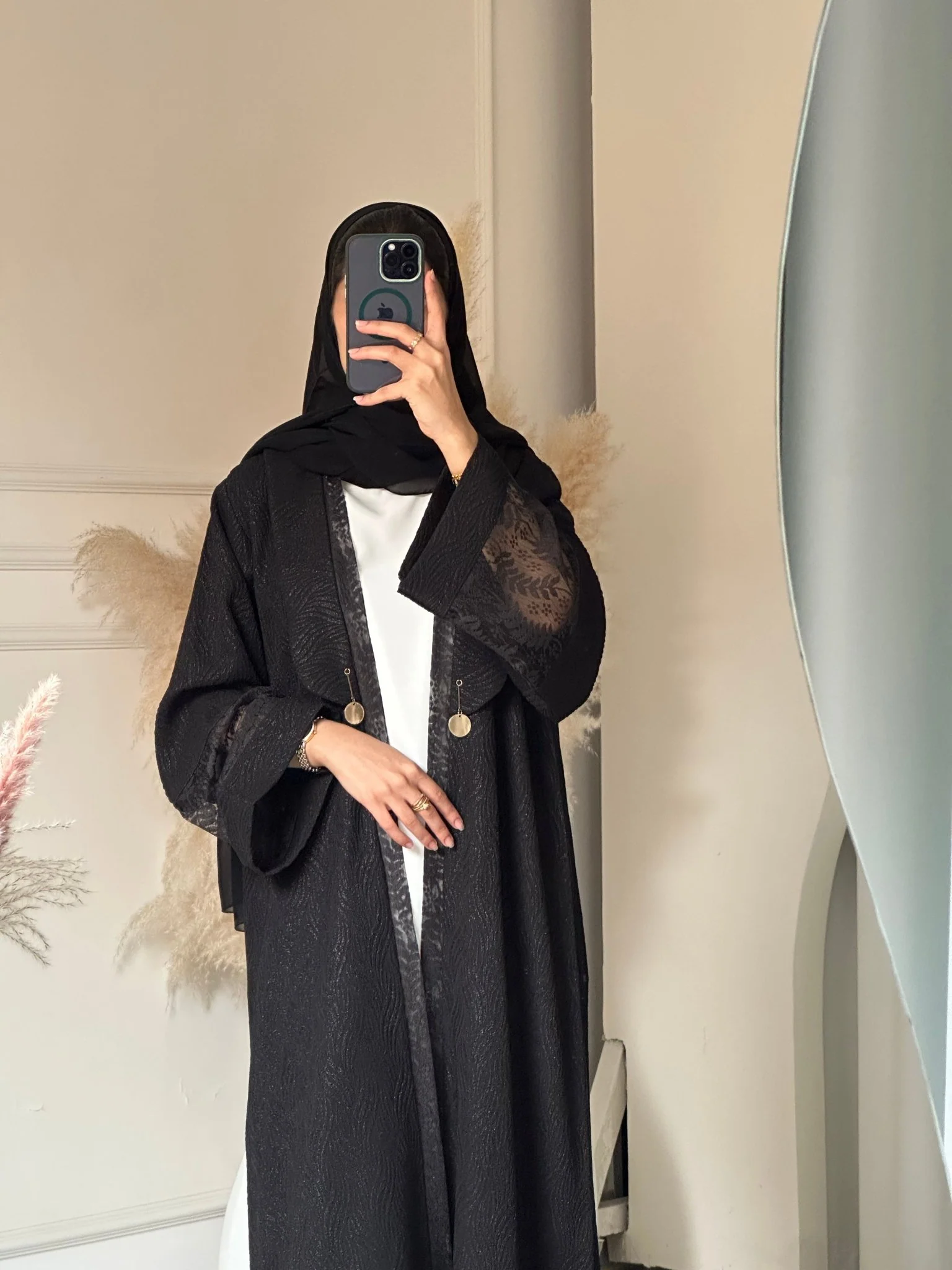 C 0739 Black Abaya - Image 4