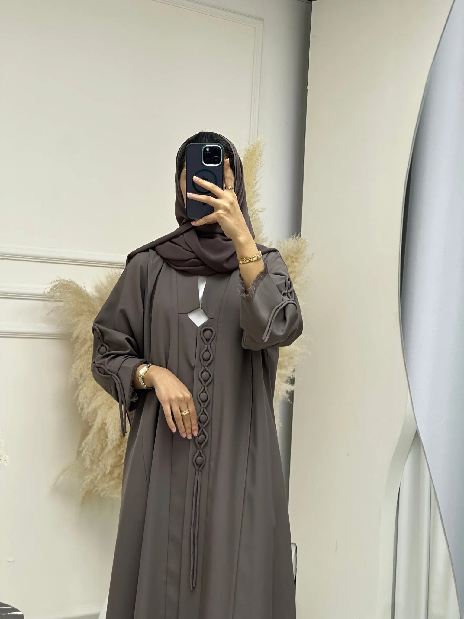 C 0741 Chocolate Brown Abaya - Image 5