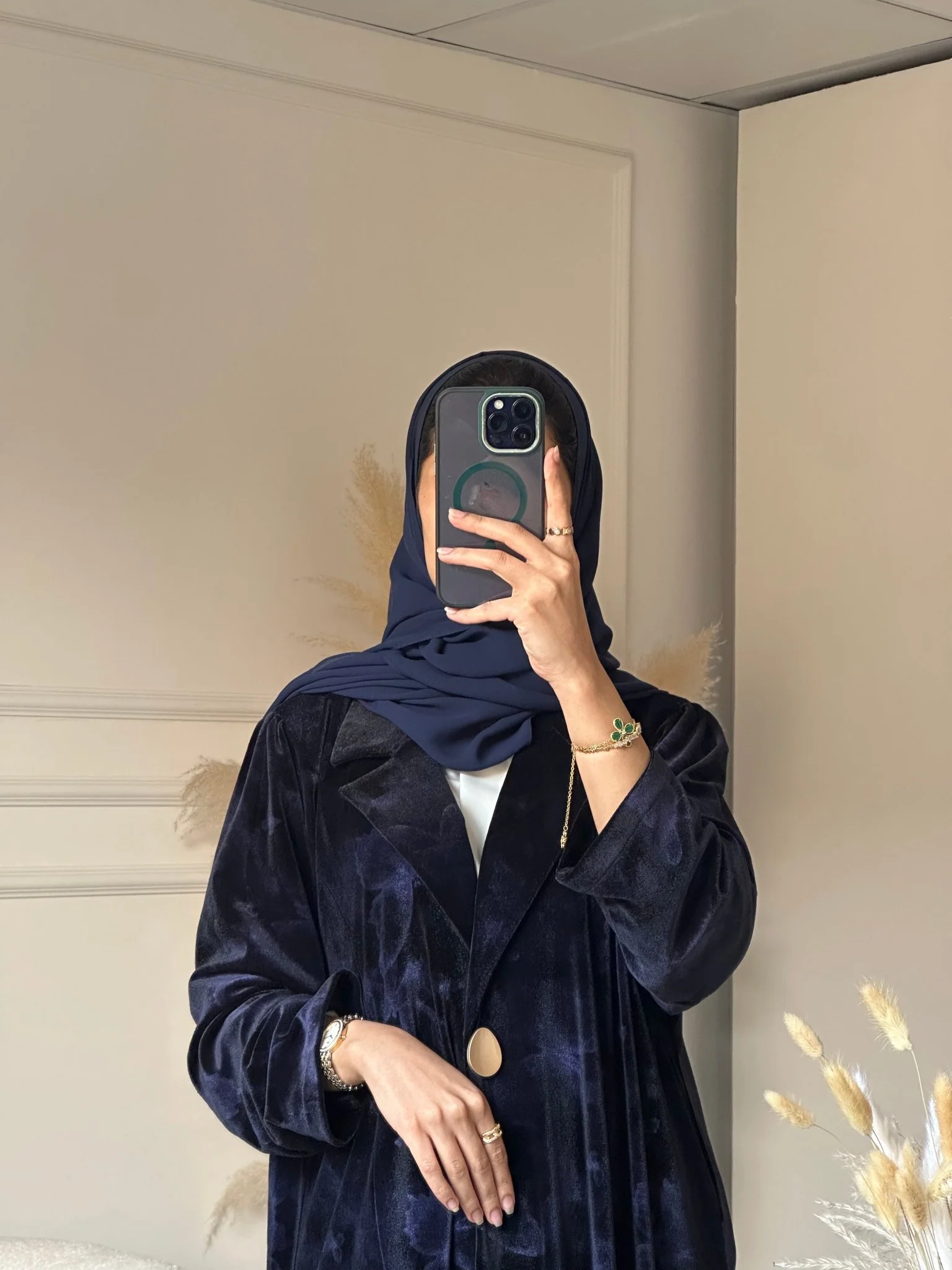 C 0751-05 Navy Blue Butterfly Abaya - Image 6