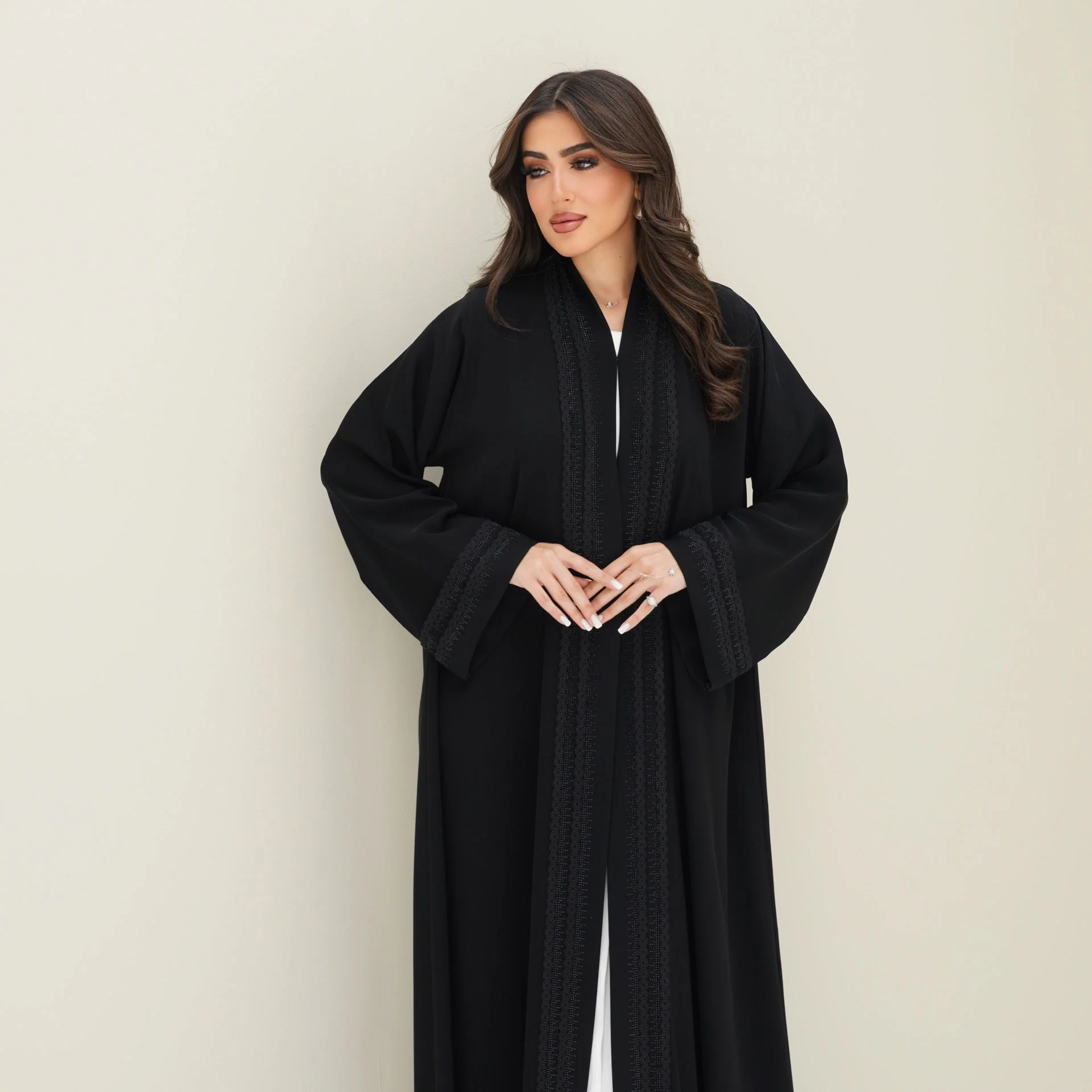 C 0757 Black Lace Abaya - Image 5