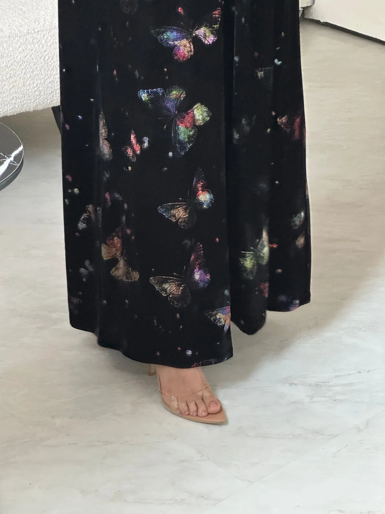 C 0800 Black Butterfly Abaya - Image 7