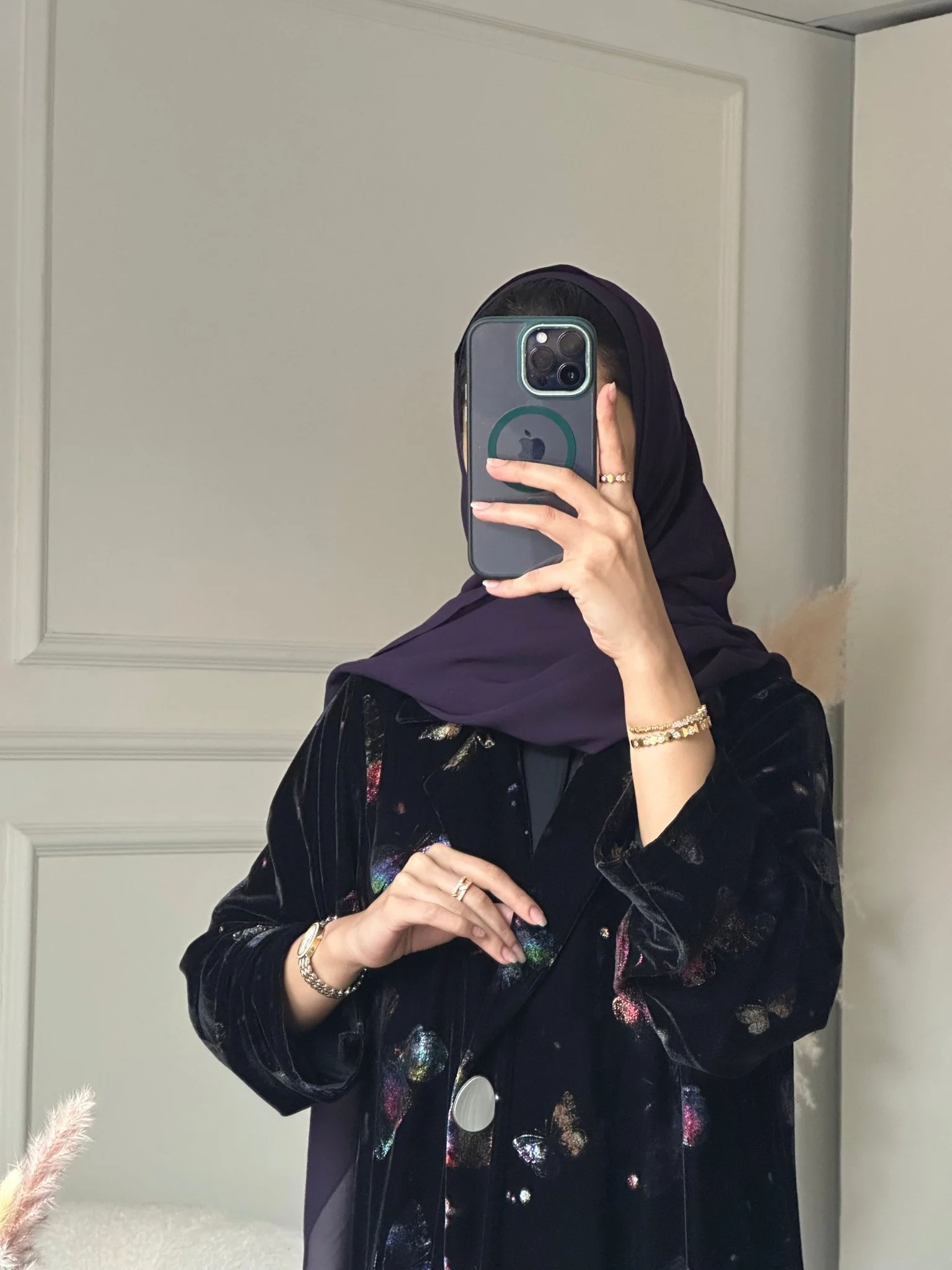 C 0800 Black Butterfly Abaya - Image 9