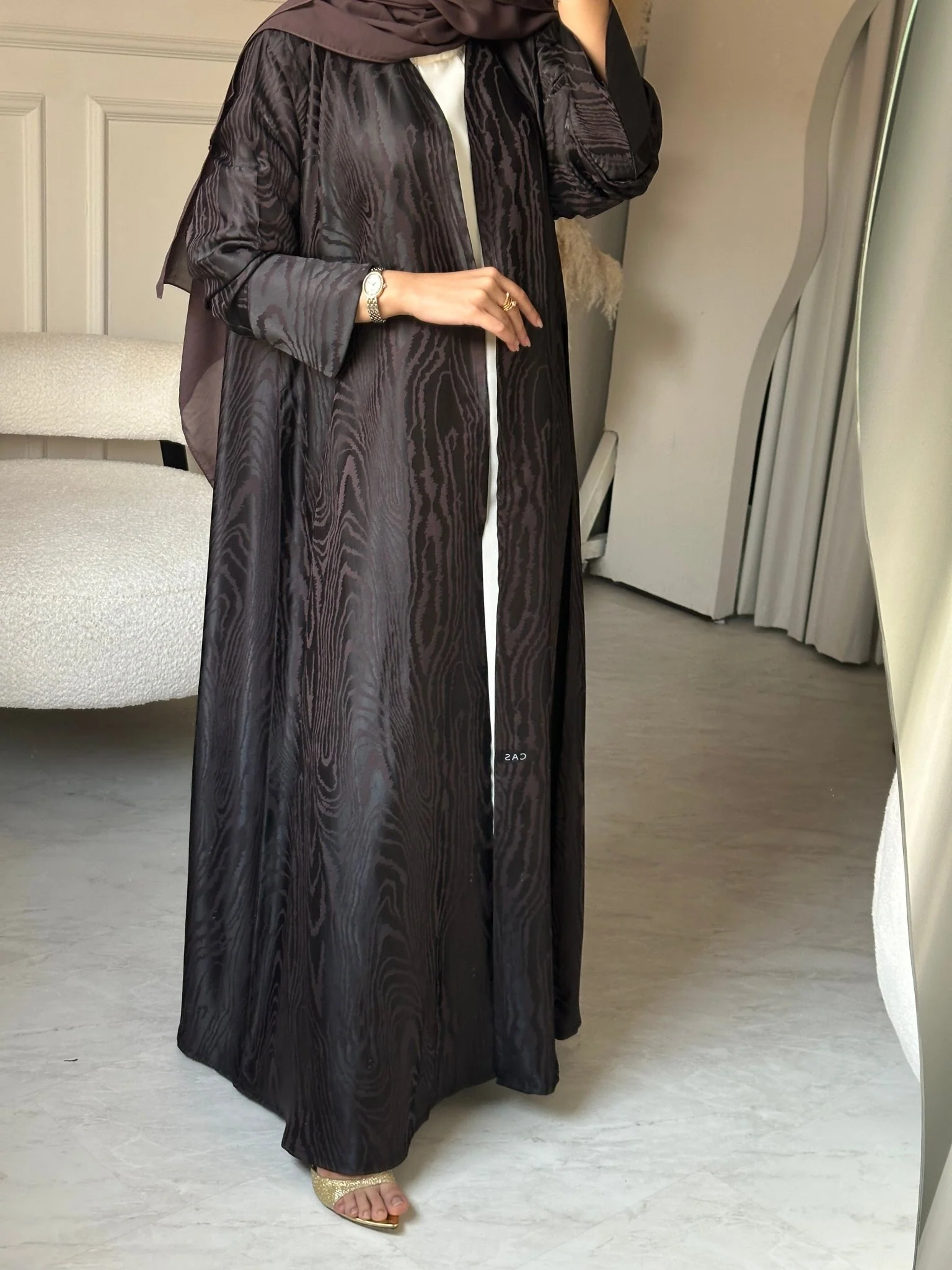 C 0826 Dark Brown Abaya - Image 7