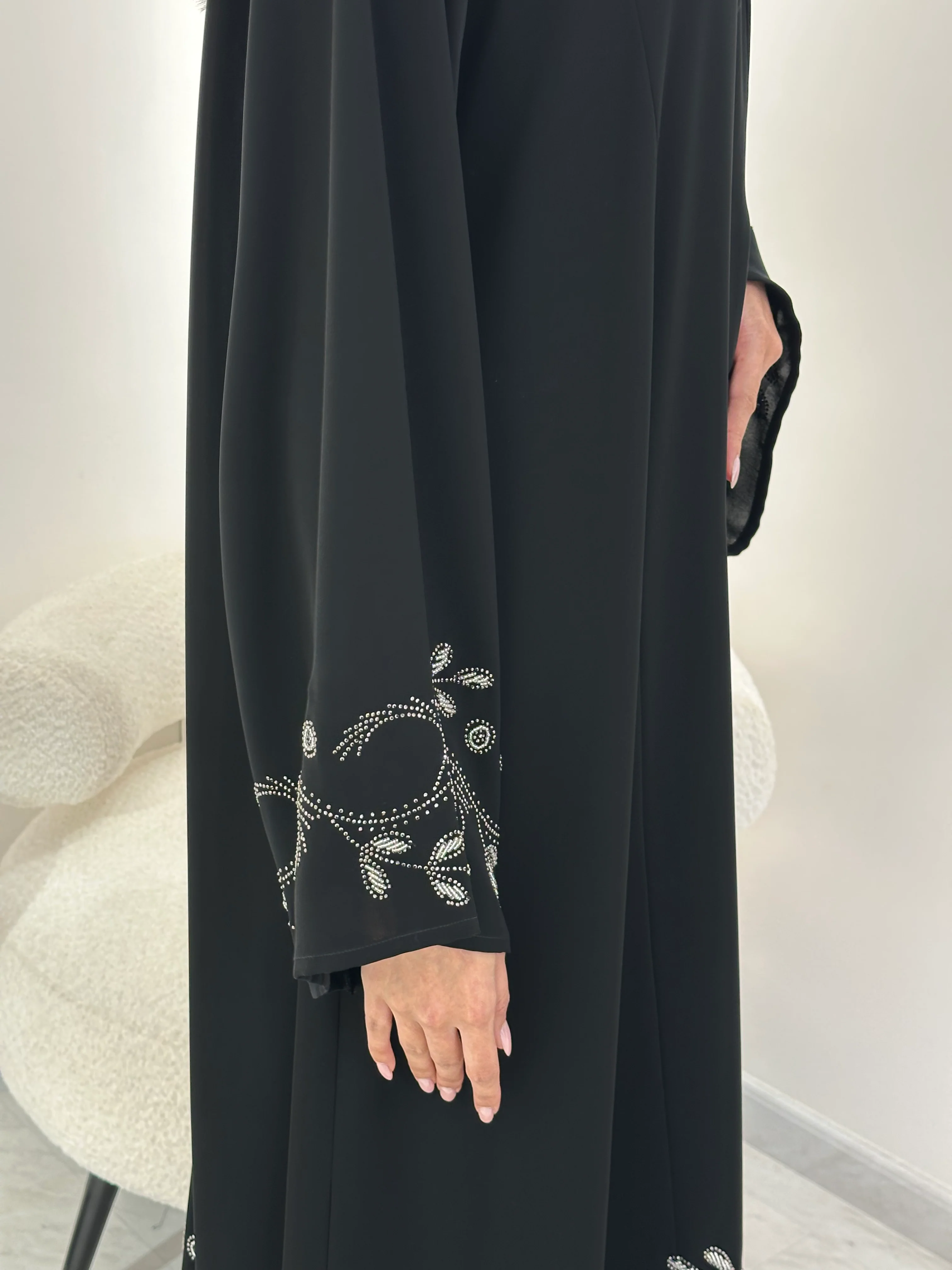 C 0866 Black Eid Abaya - Image 4