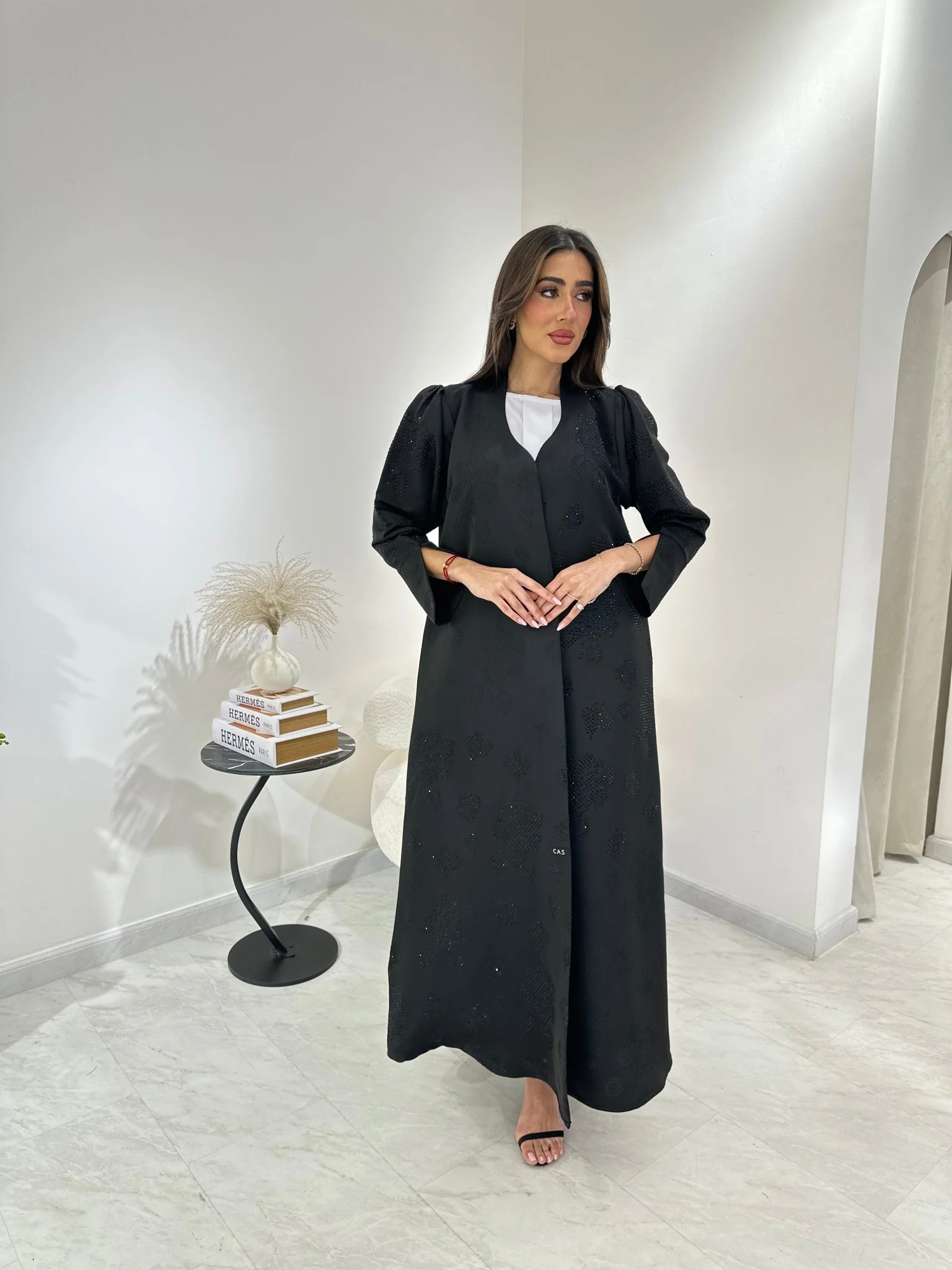 C 0871 Black Coat Abaya - Image 4