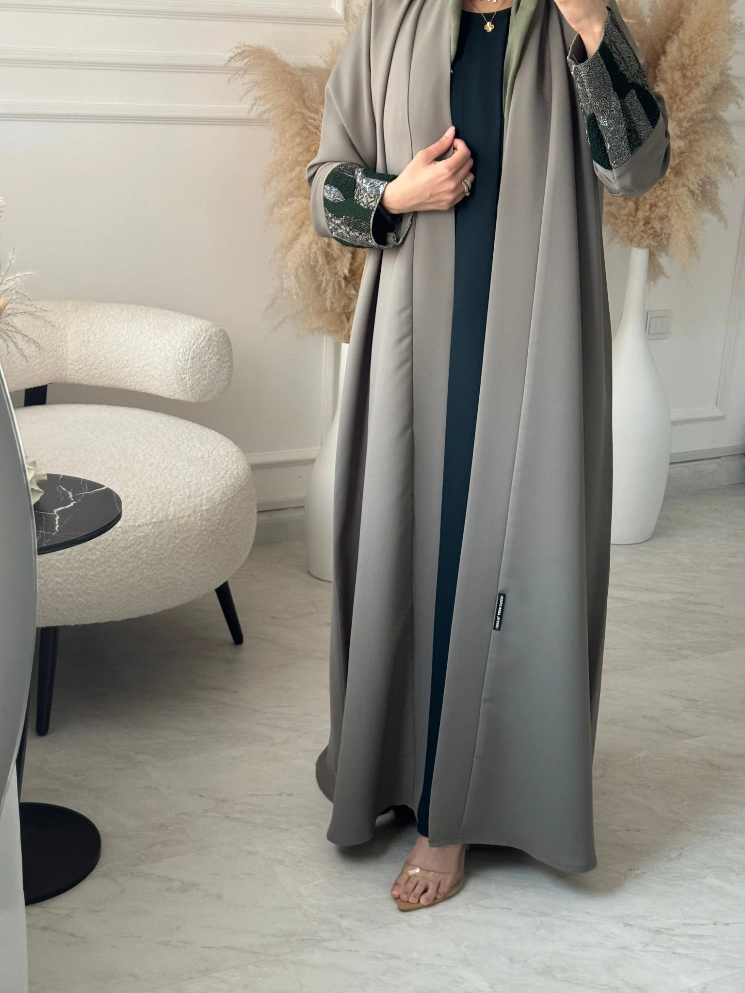 C 0875-03 Pistachio Green Eid Abaya - Image 3