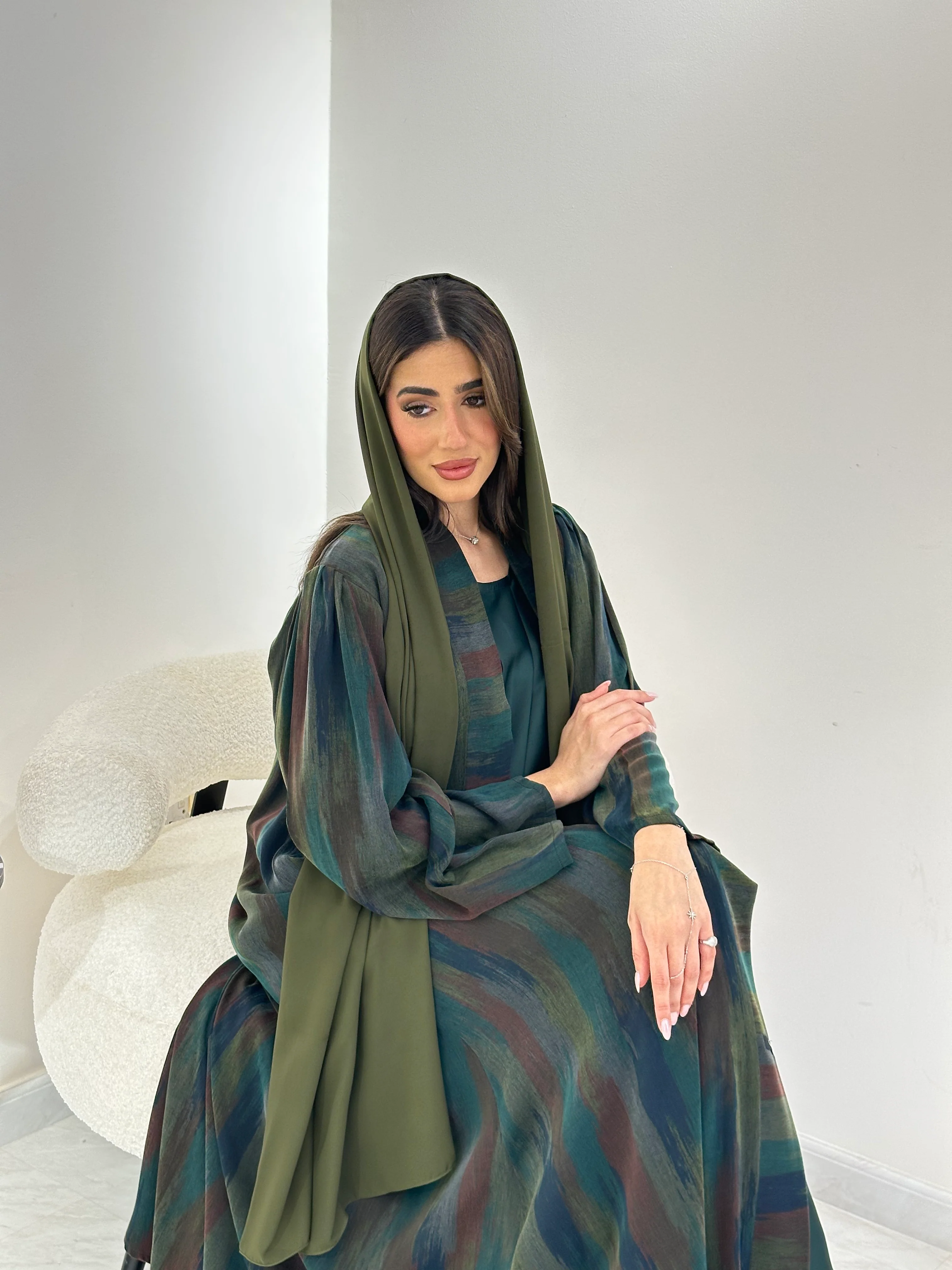 C 0877-02 Premium Green Abaya - Image 7