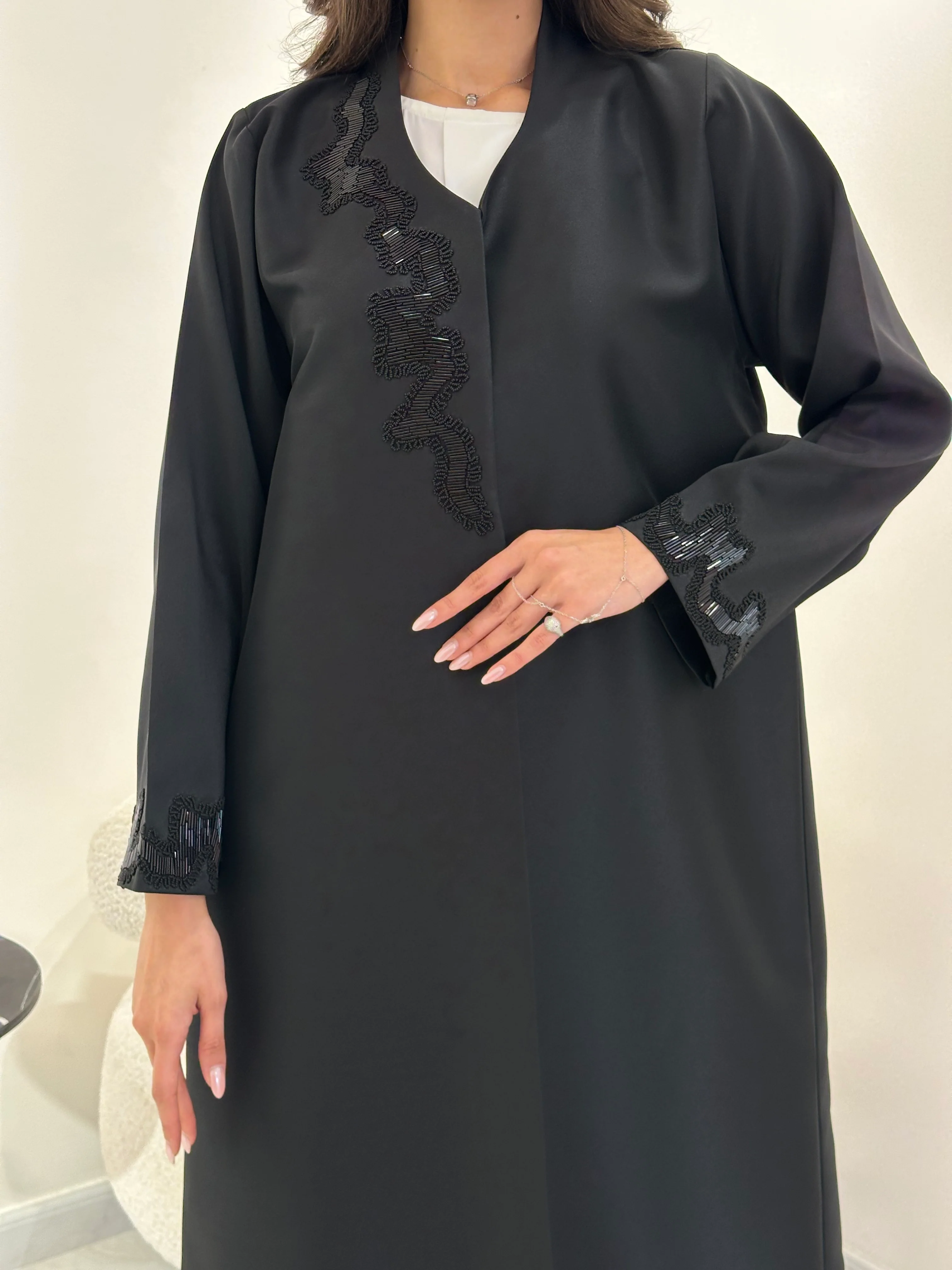 C 0907 Black Abaya - Image 5