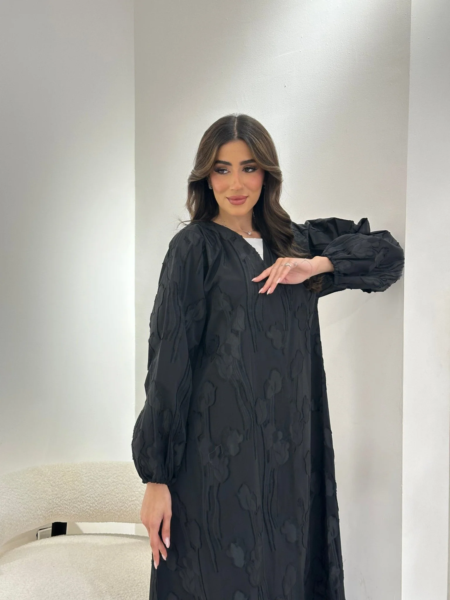 C 0909 Black Abaya - Image 5