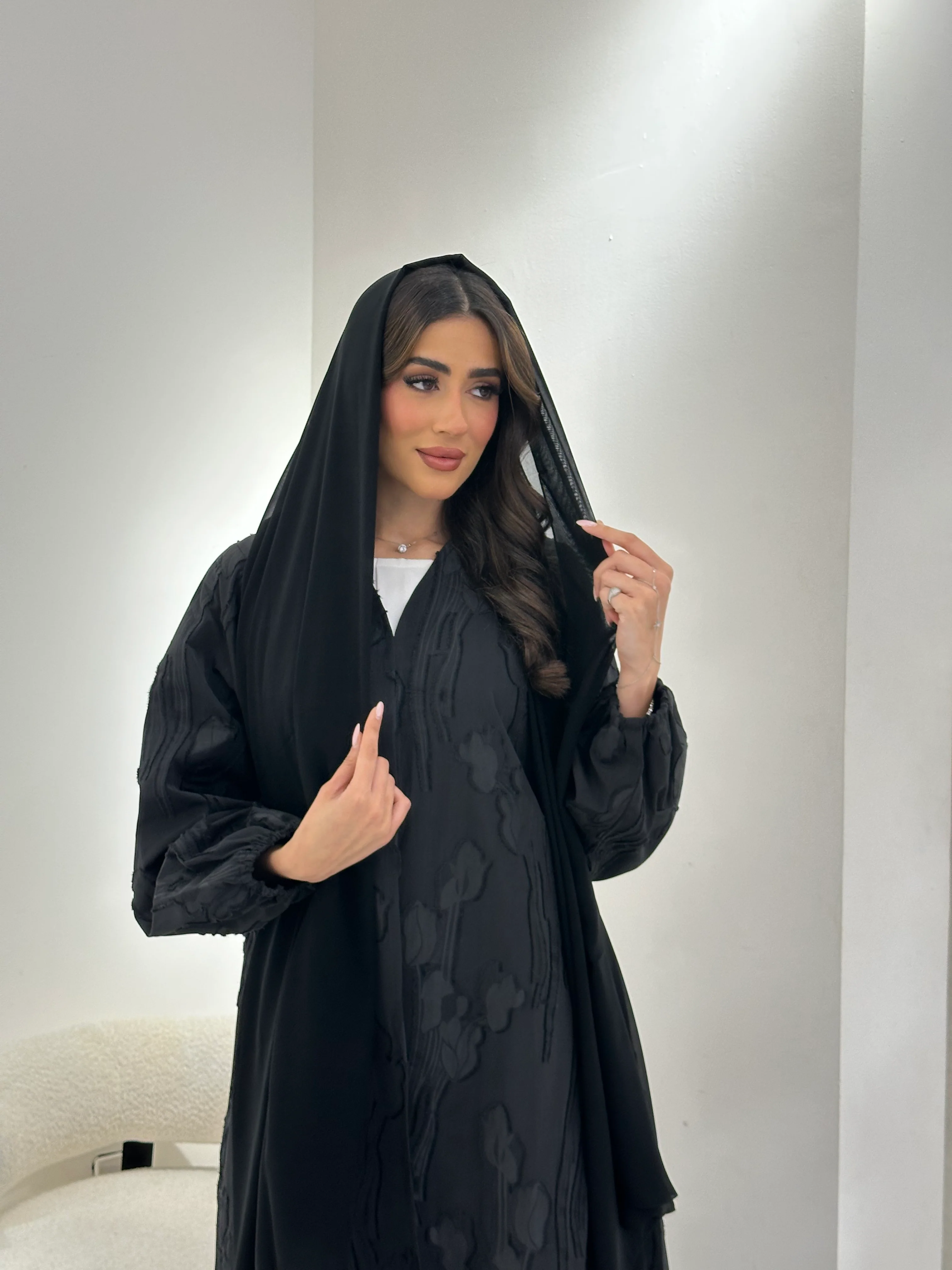 C 0909 Black Abaya - Image 8