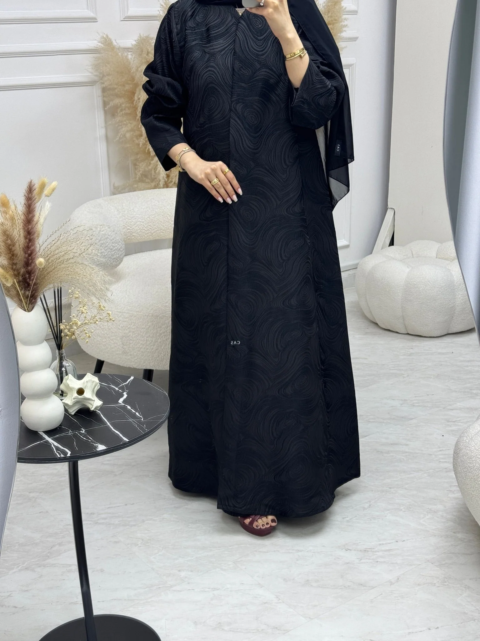 C 0939 Black Abaya - Image 4