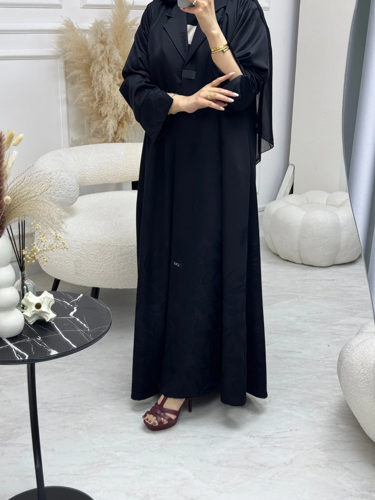 C 0940 Black Coat Abaya - Image 4