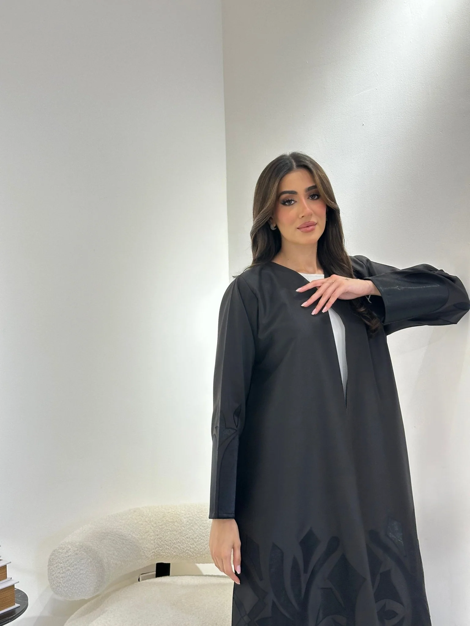 C 0966 Black Abaya - Image 4