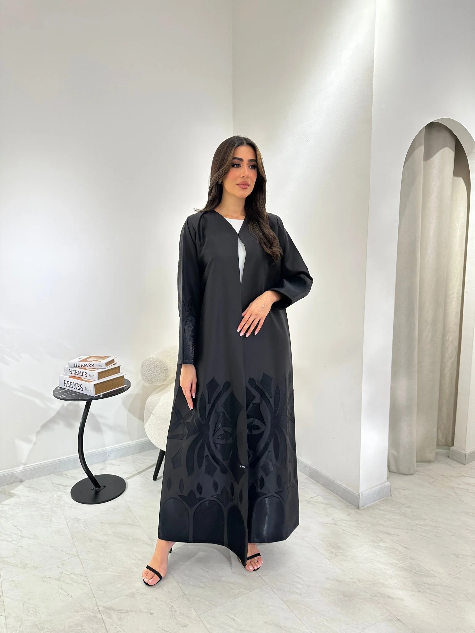 C 0966 Black Abaya - Image 5