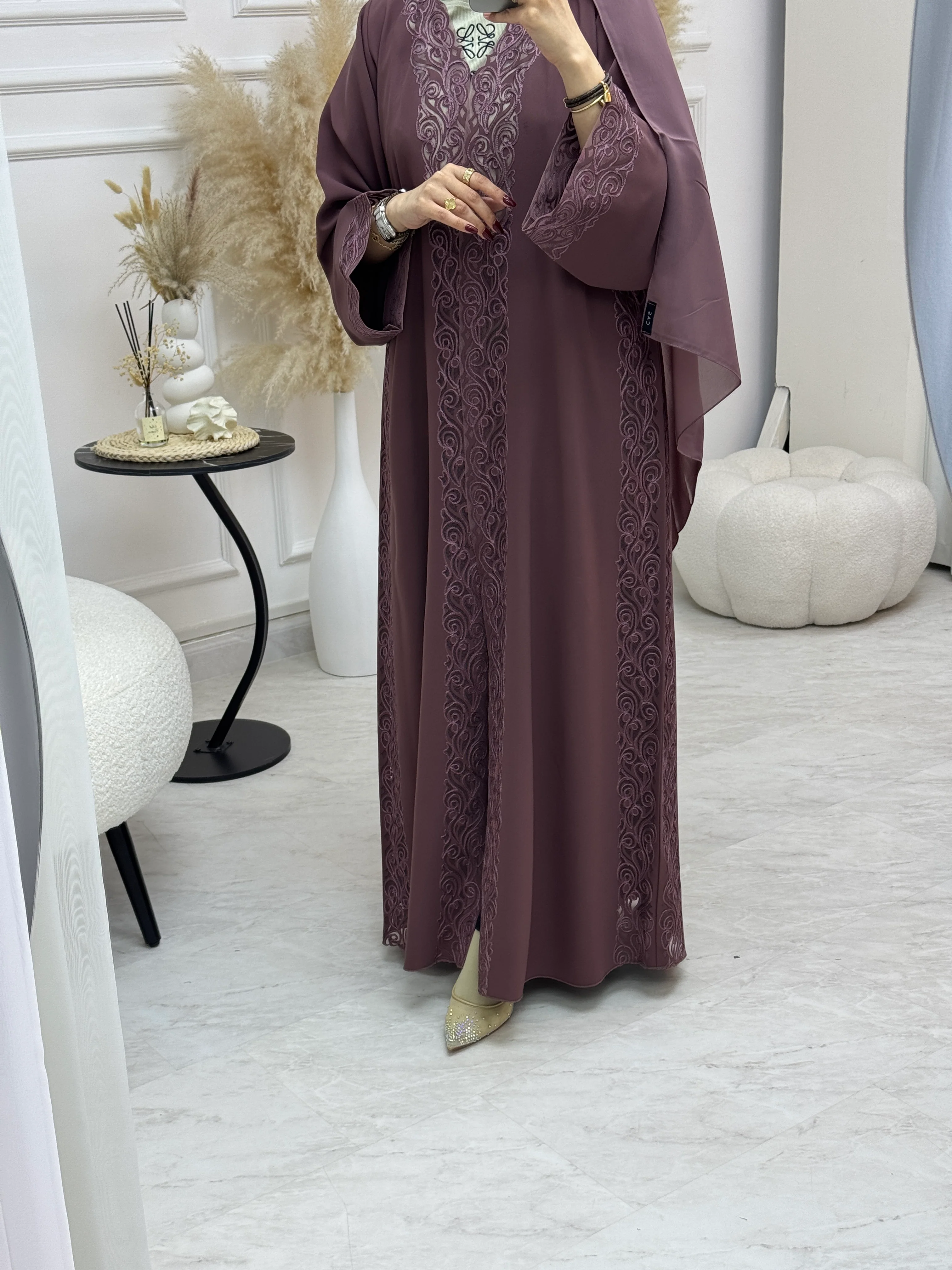 C 0998 Purple Abaya - Image 5
