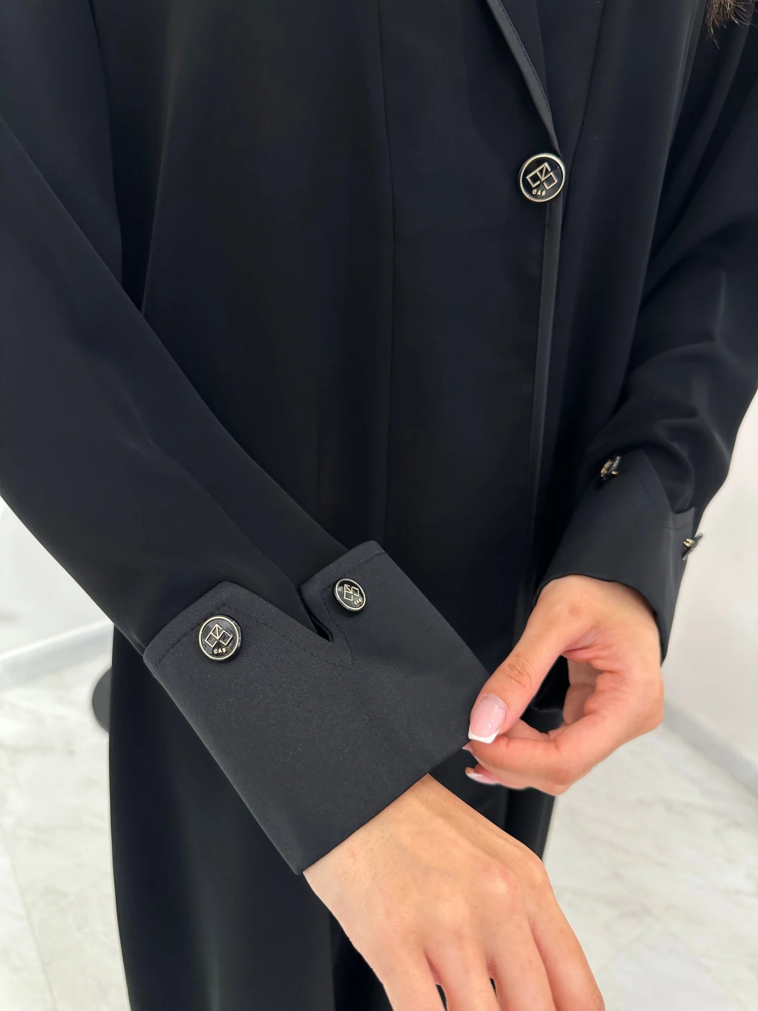 C 1020 Black Coat Abaya - Image 2