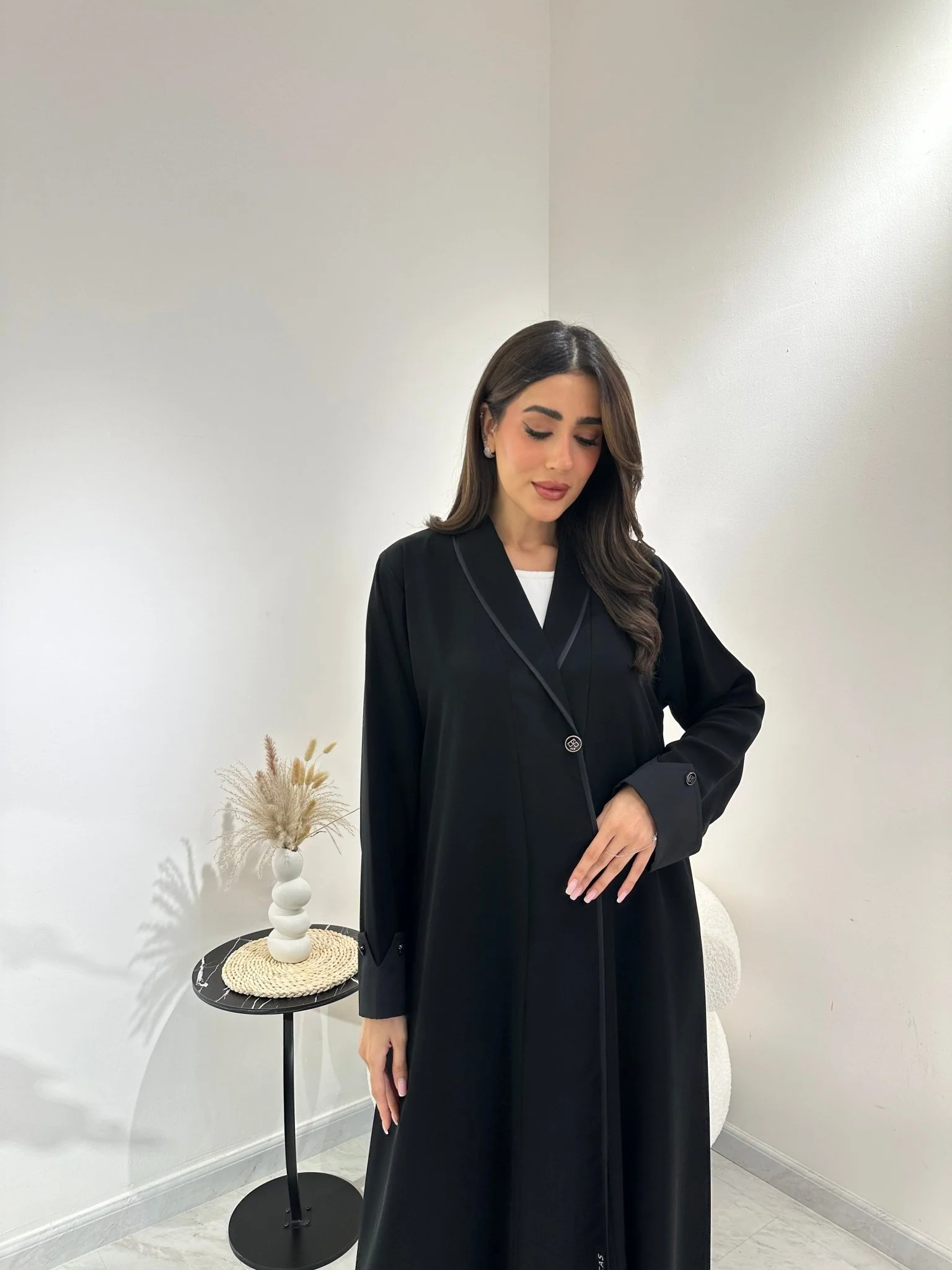 C 1020 Black Coat Abaya - Image 5