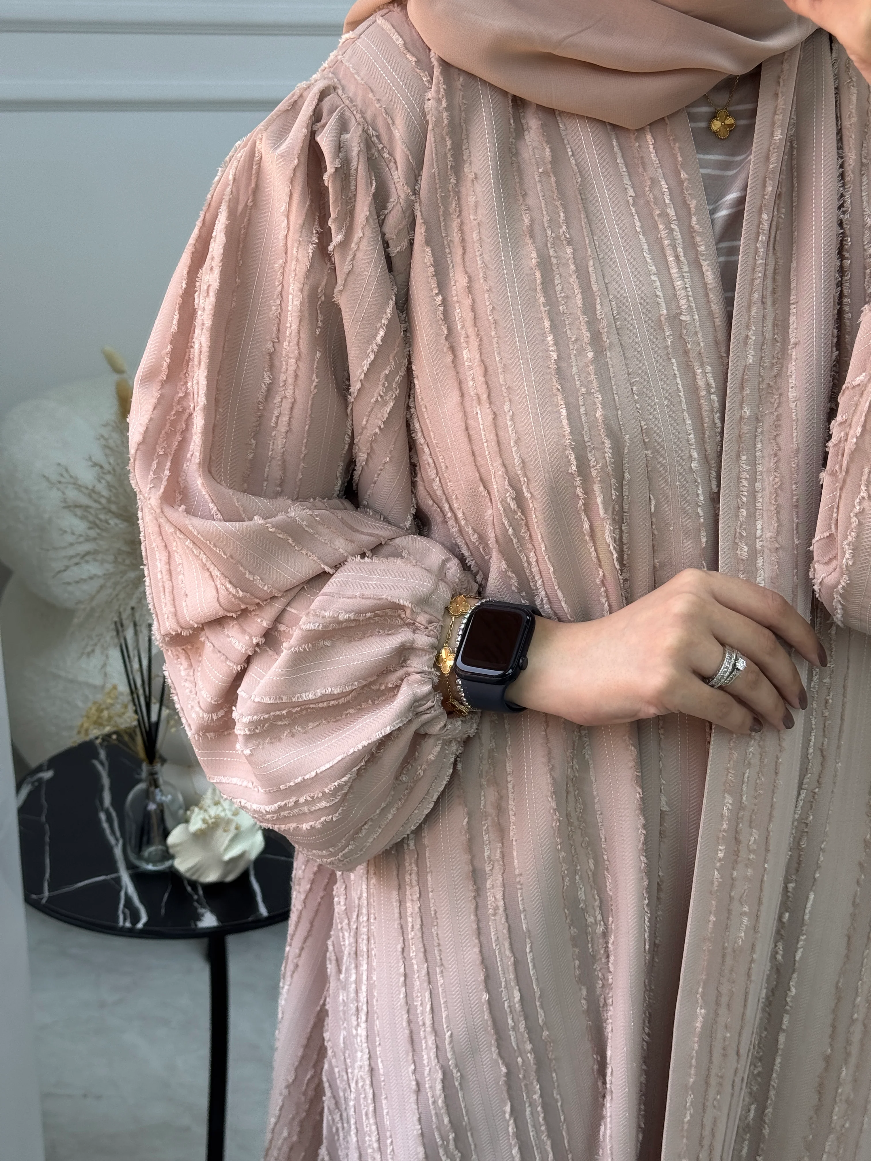 C 1091-01 Beige Abaya - Image 2