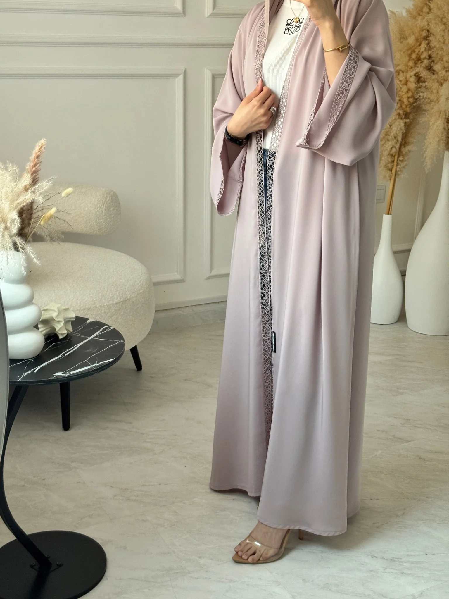 C 1132 Skin Lace Abaya - Image 5