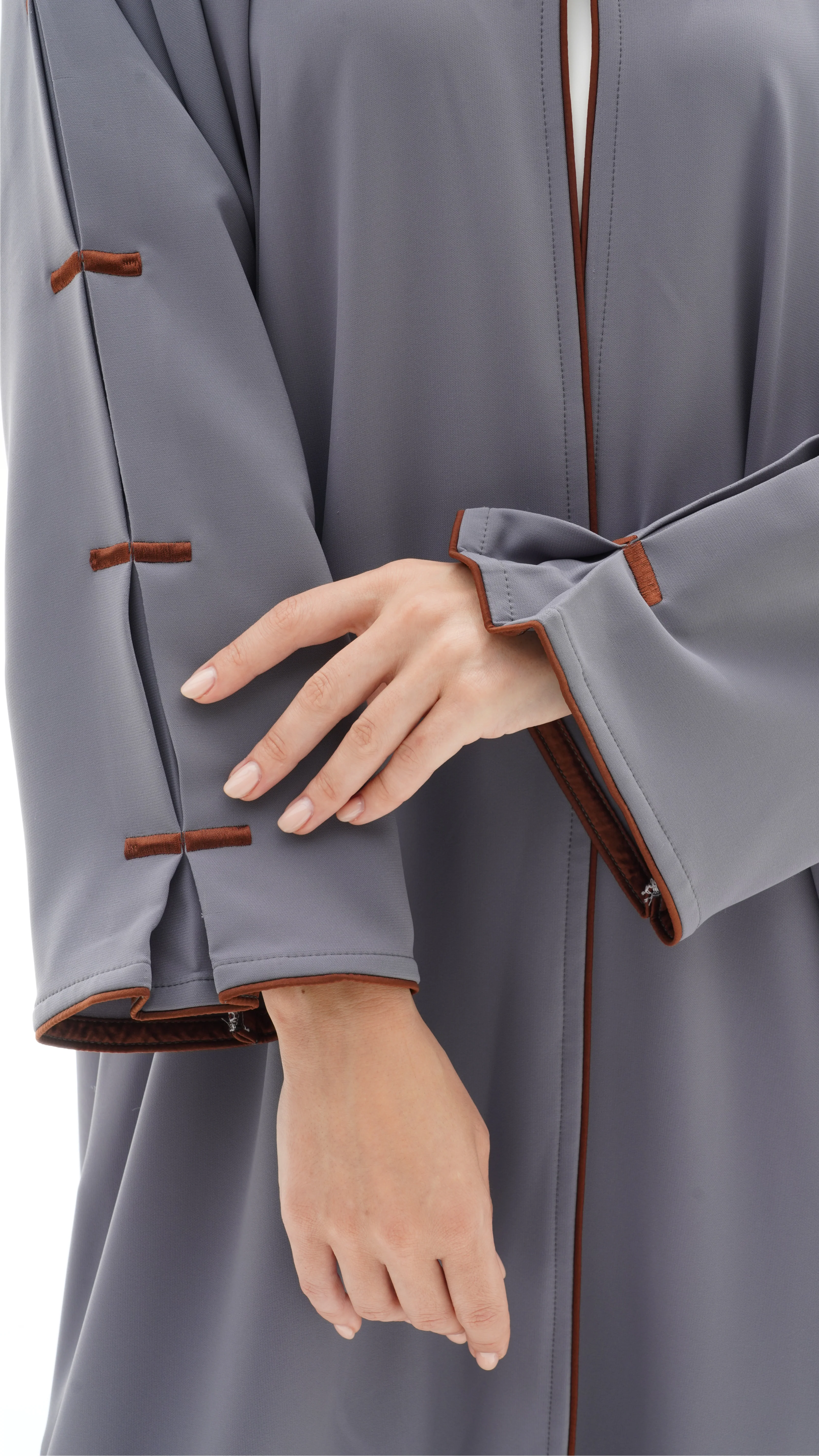 C 1141 Grey Abaya - Image 2