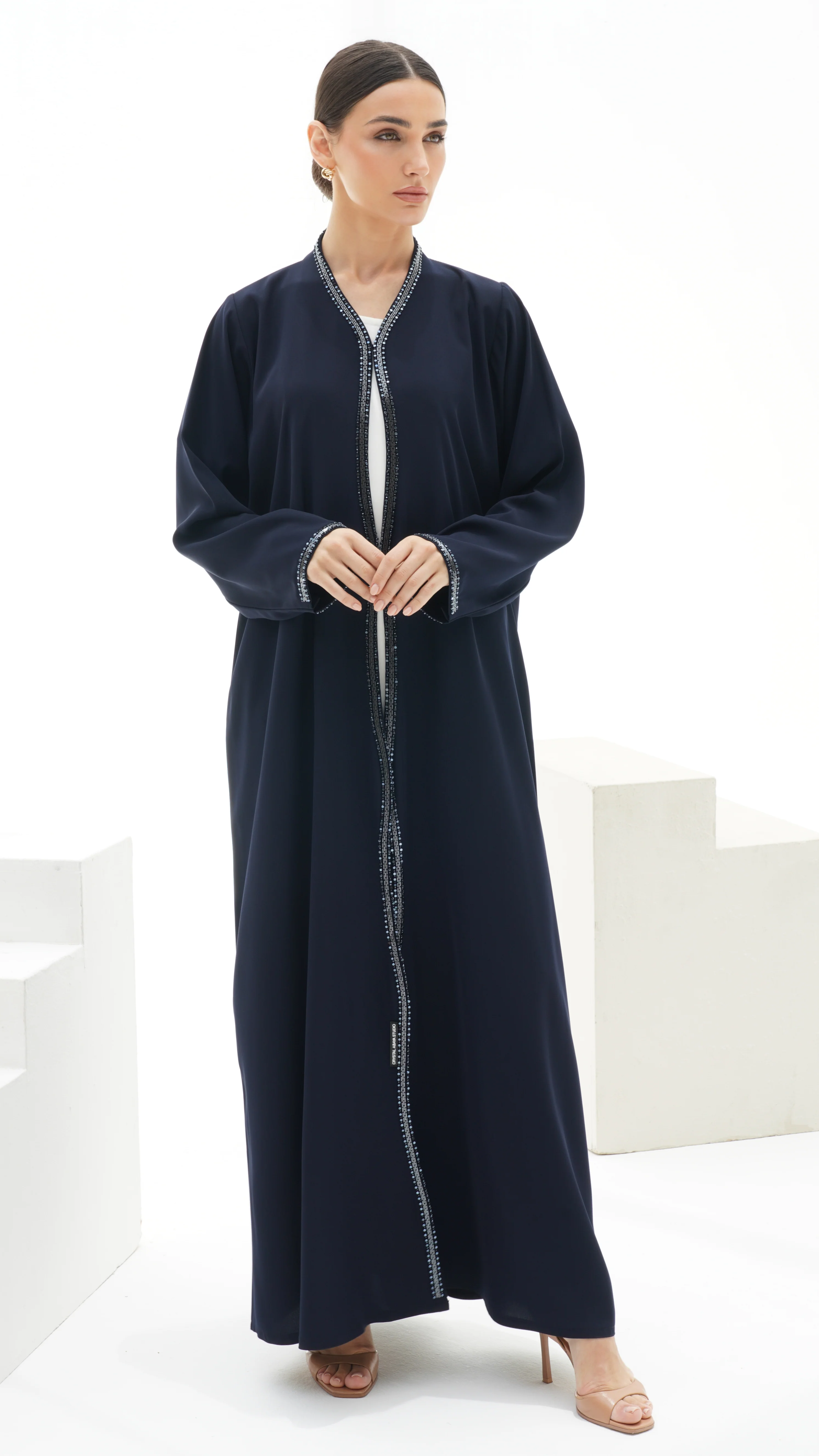 C 1151 Navy Blue Abaya - Image 3