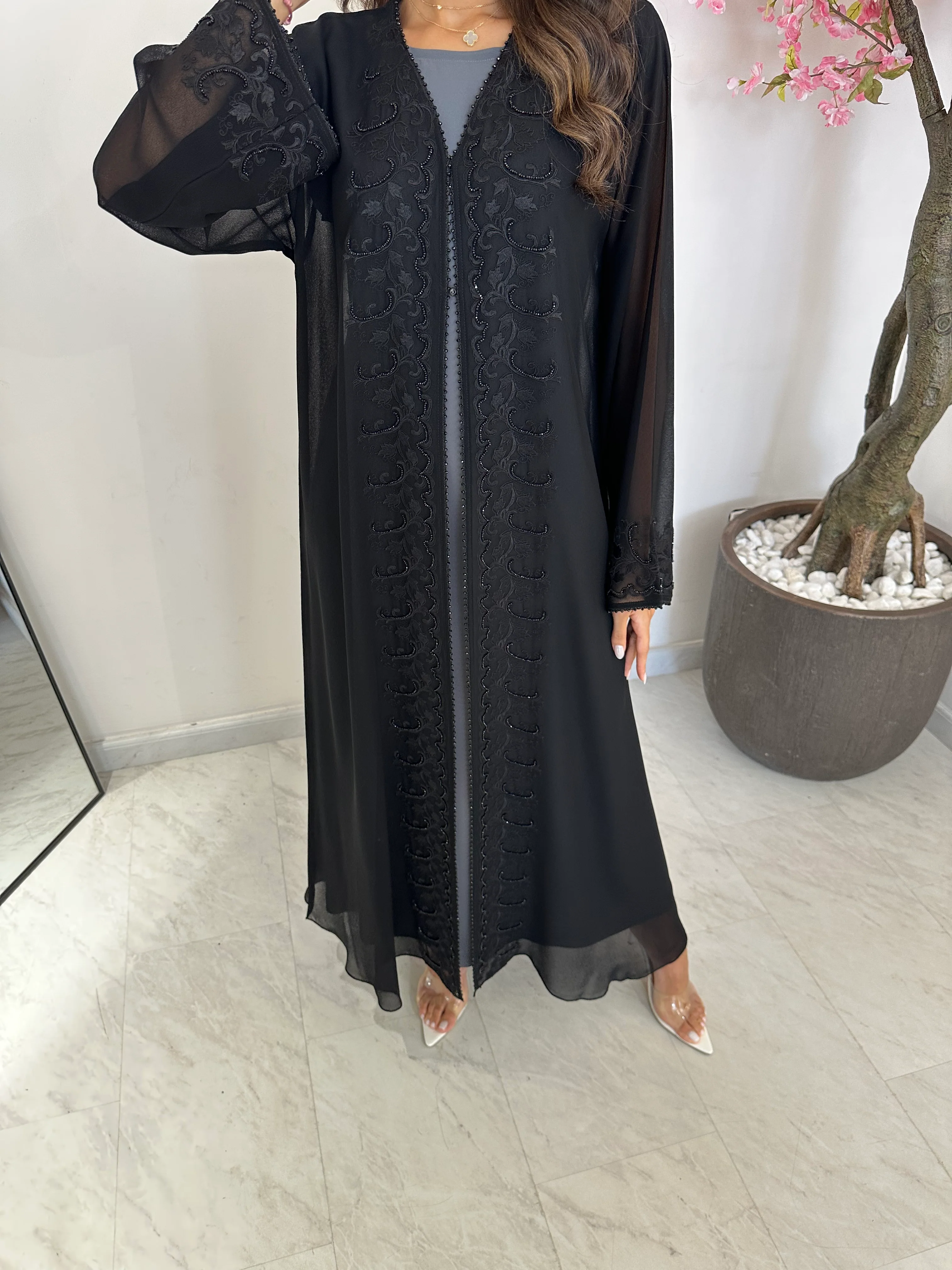 C 1197 Black Abaya - Image 4