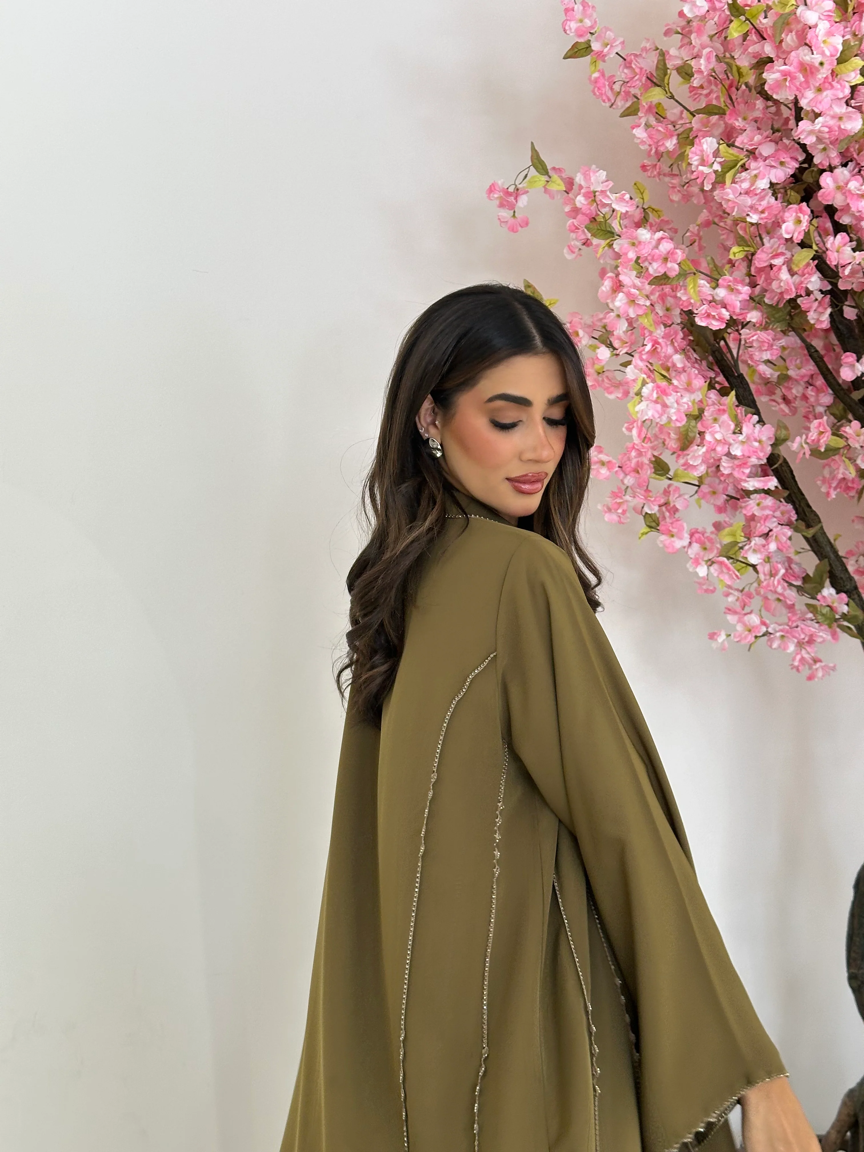 C 1237 Golden Beaded Abaya - Image 6