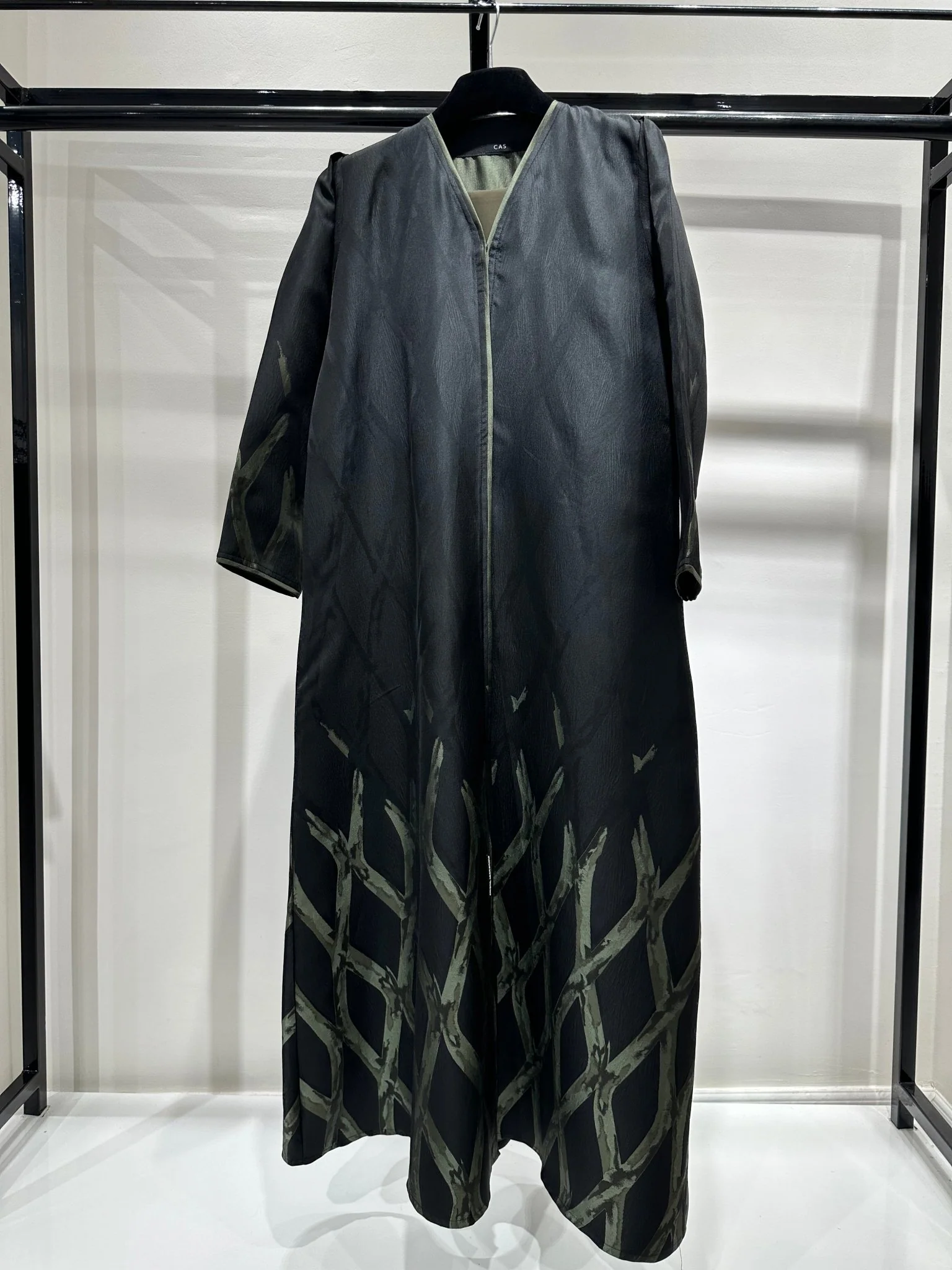 C 1257-02 Cypress Green Printed Abaya - Image 2