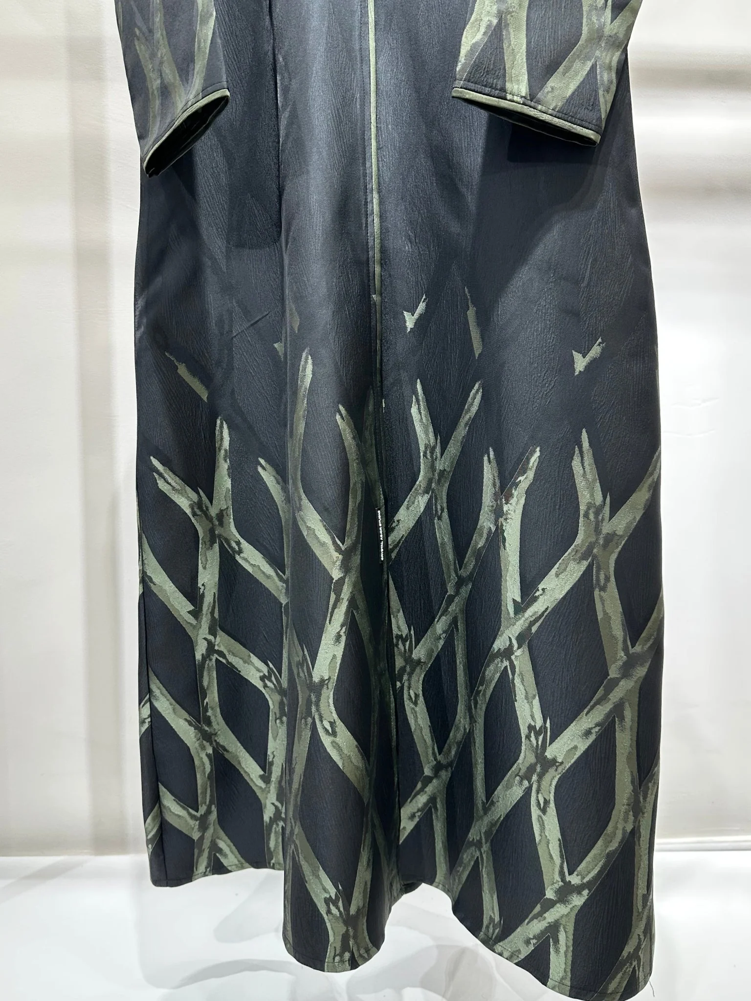 C 1257-02 Cypress Green Printed Abaya - Image 3