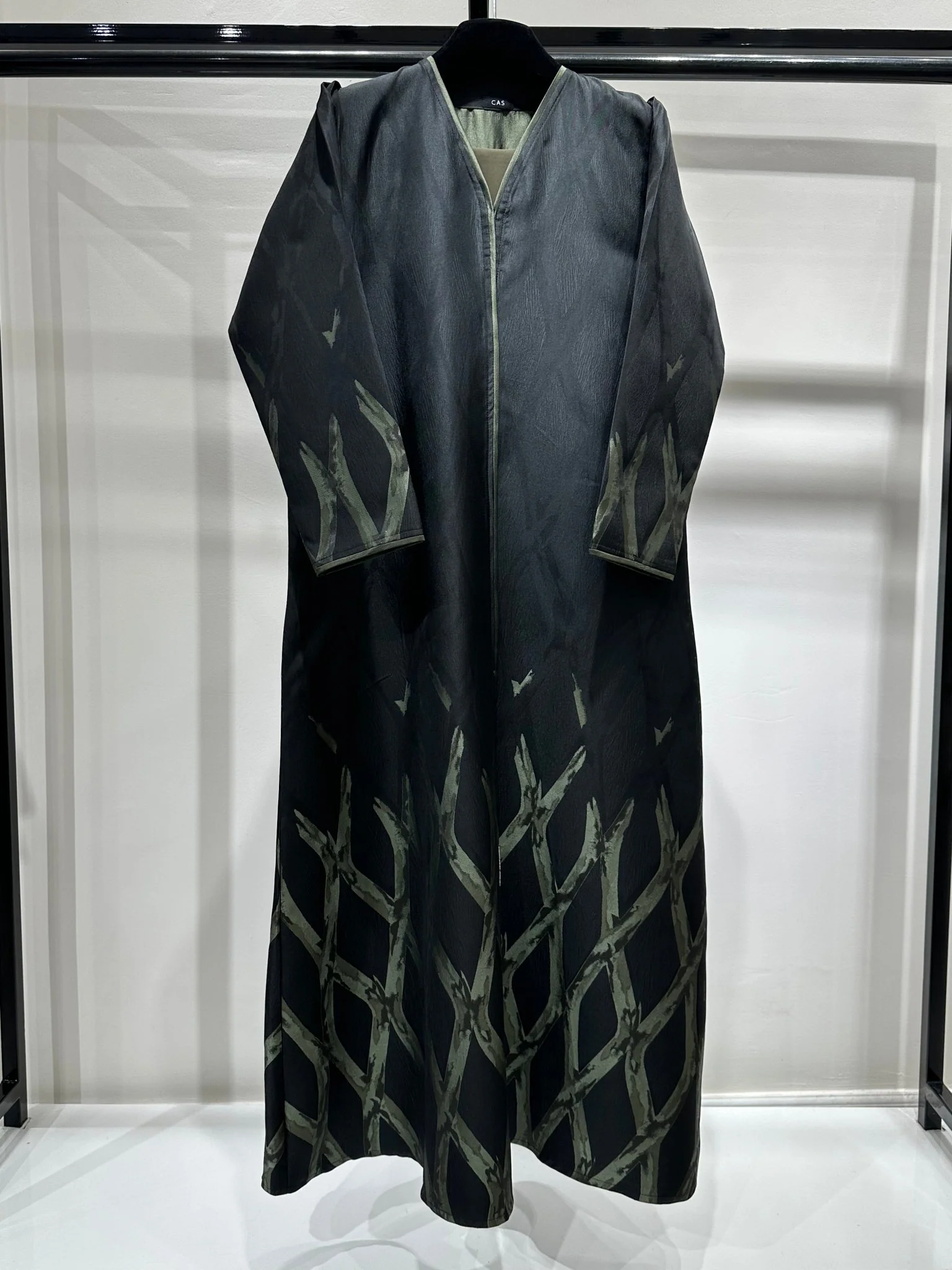C 1257-02 Cypress Green Printed Abaya - Image 5