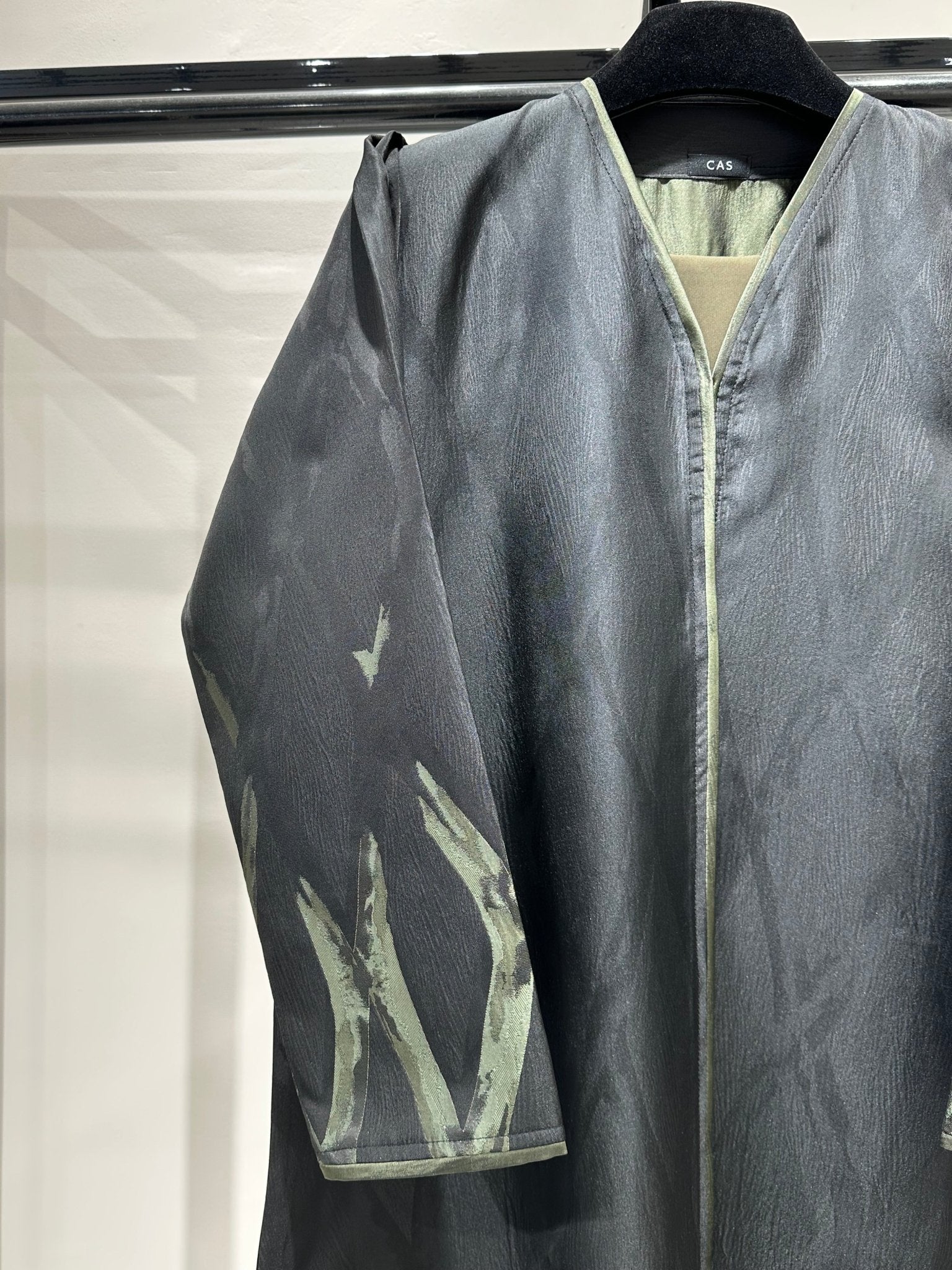 C 1257-02 Cypress Green Printed Abaya - Image 7