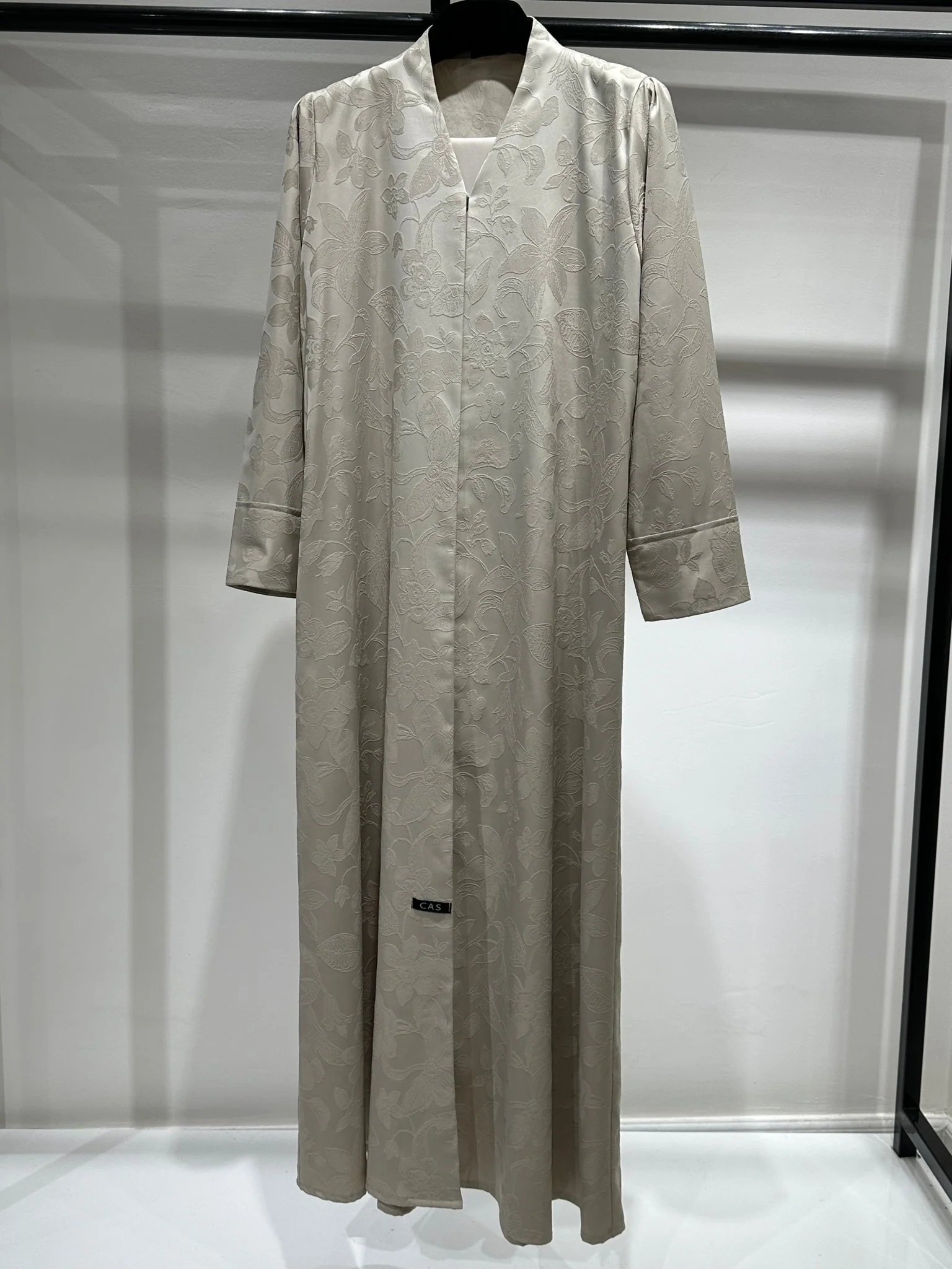 C 1258-03 Beige Blossom Printed Abaya - Image 3