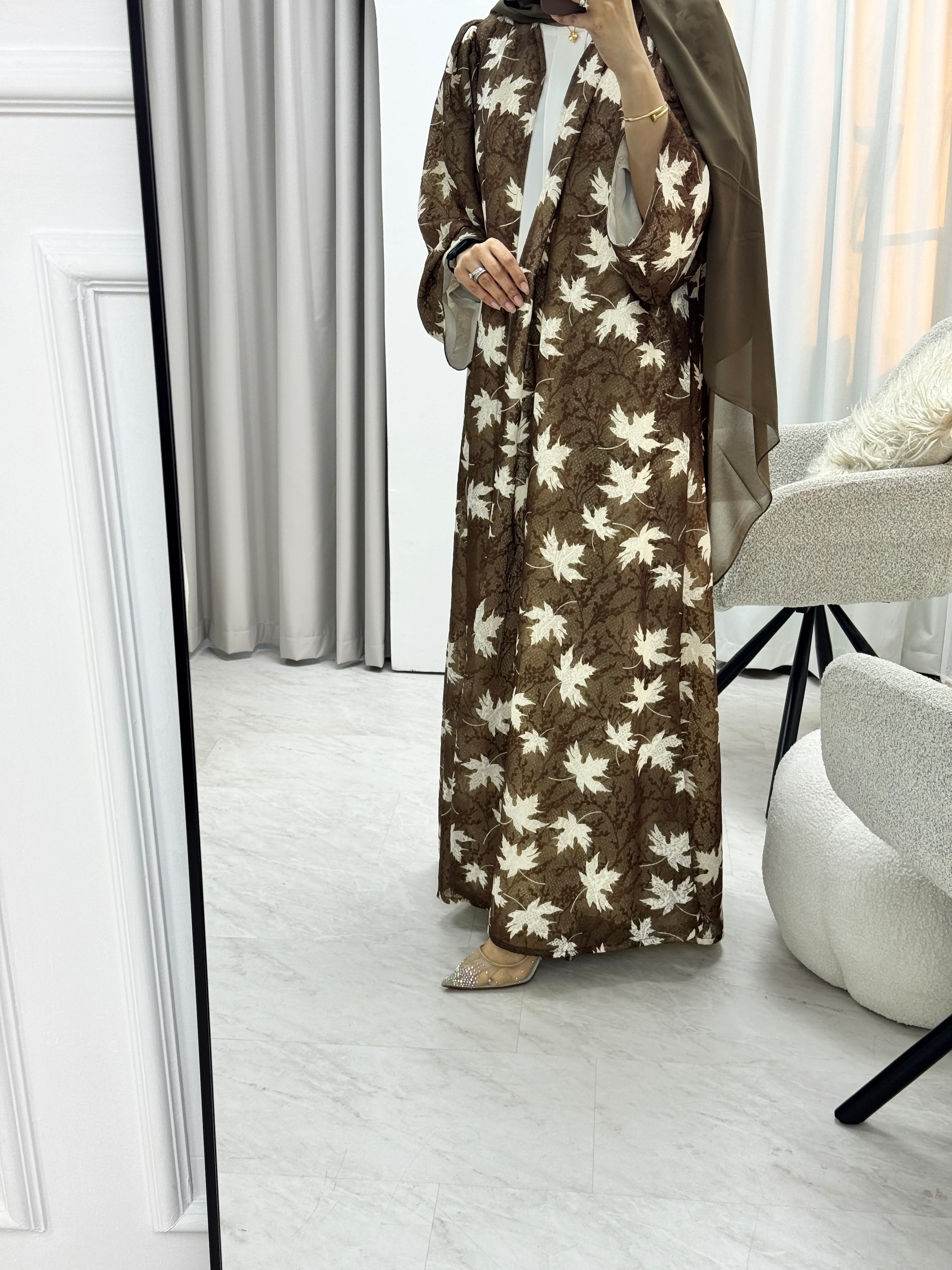 C 1280-02 Cedar Dantel Abaya - Image 3