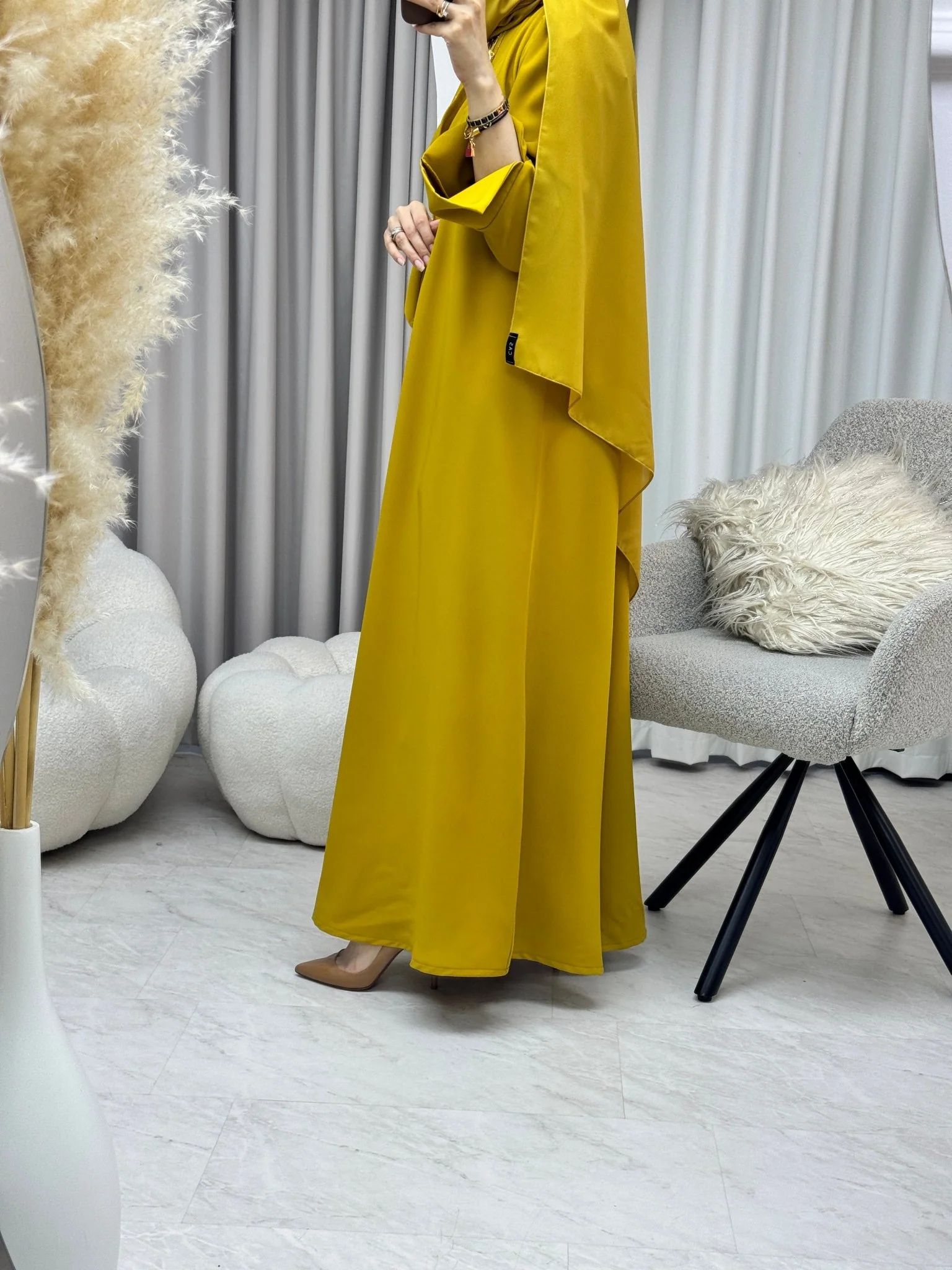 C 1281-04 Mustard Spice Abaya - Image 6