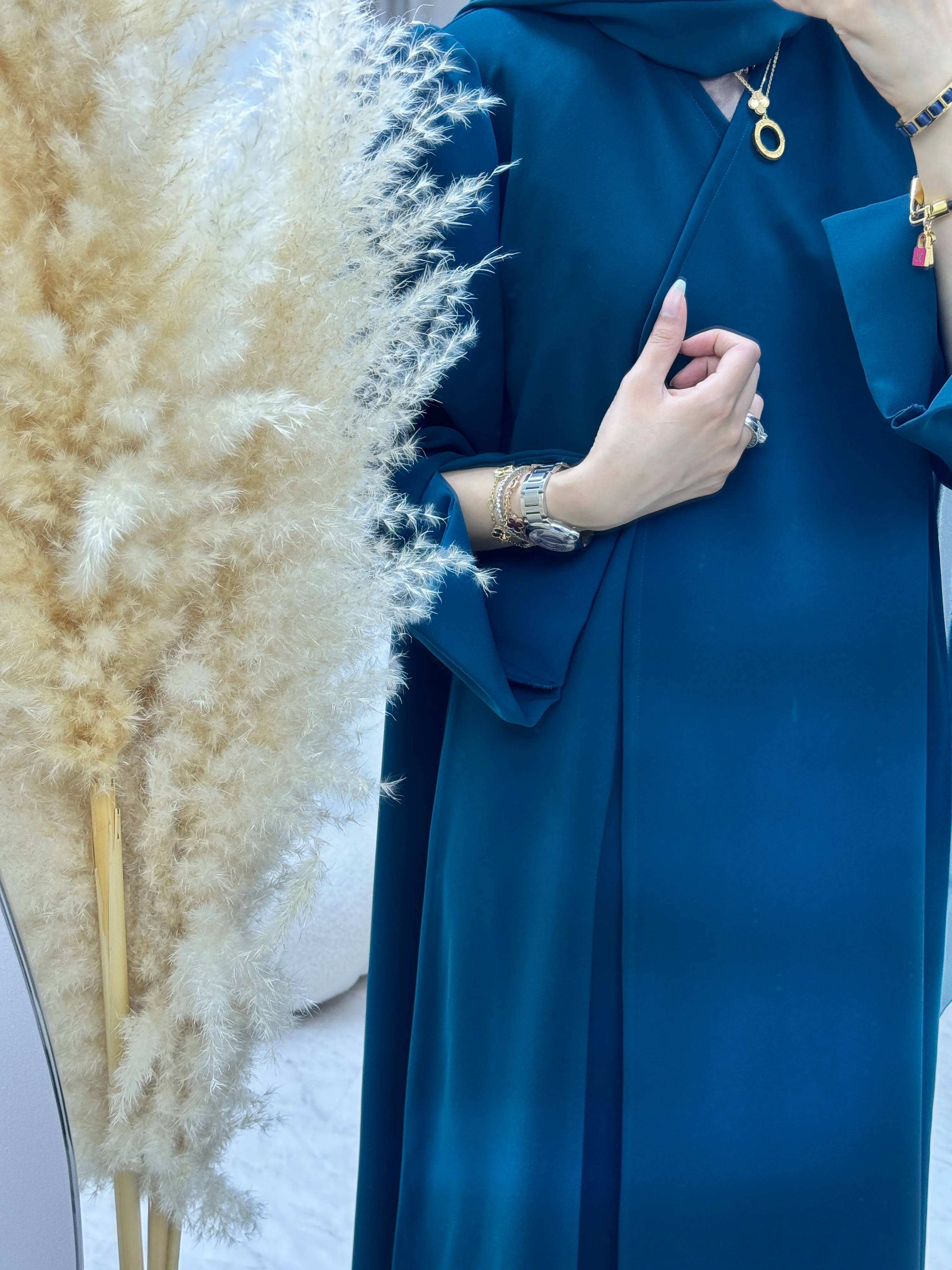 C 1281-05 Denim Blue Abaya - Image 3