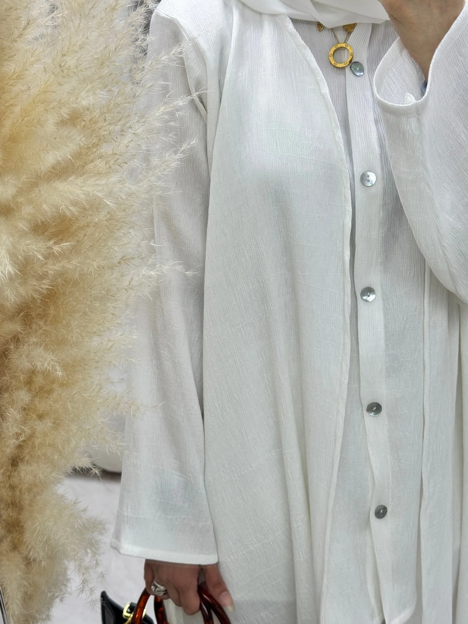 C 1285-03 White Travel Set Abaya