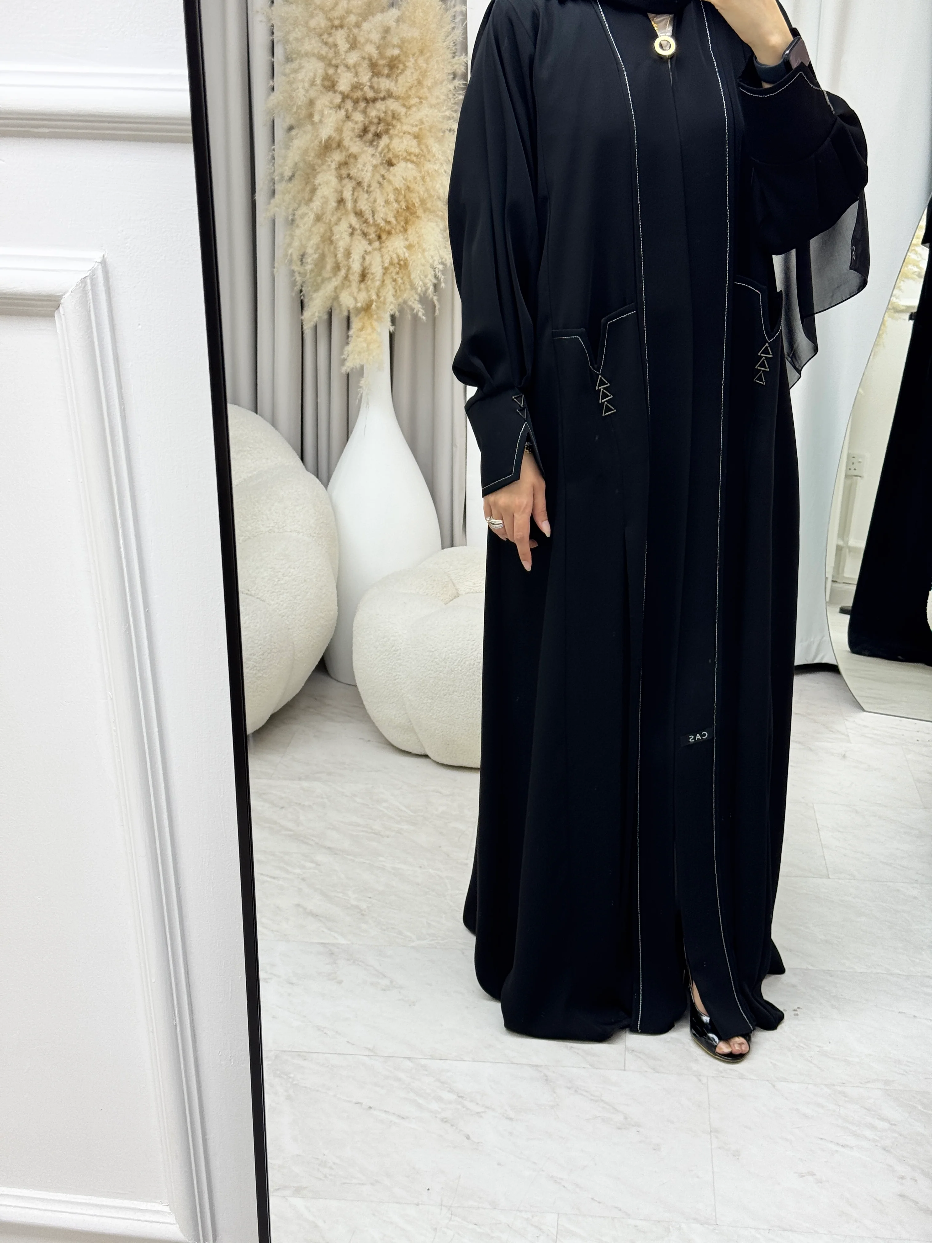 C 1335 Black Abaya - Image 2