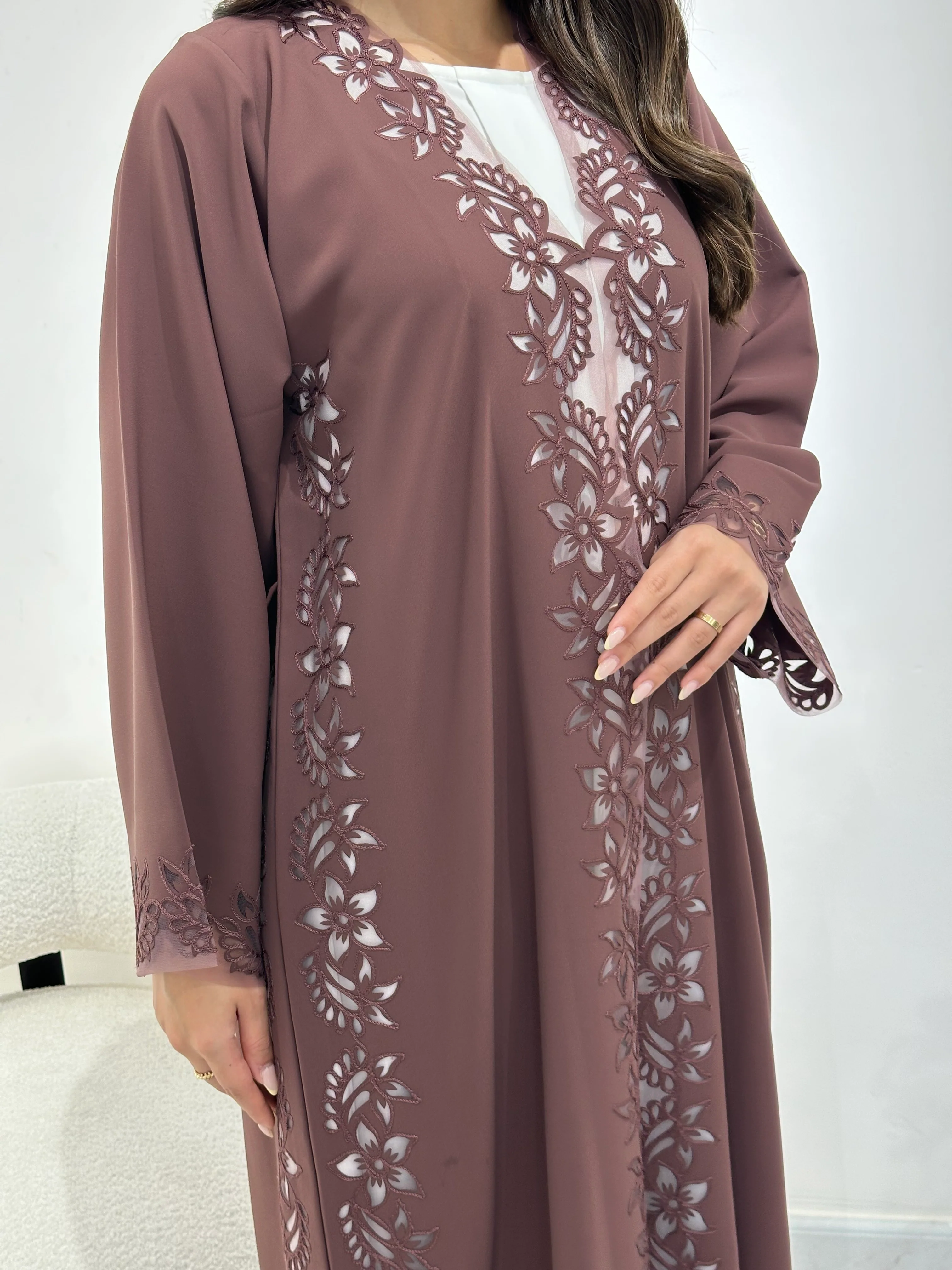 C 1340 Purple Abaya by CAS Abaya - Image 5