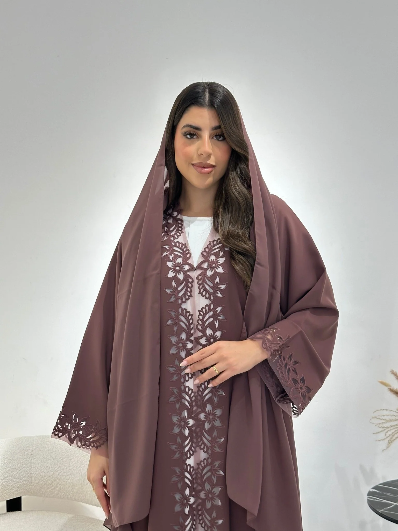 C 1340 Purple Abaya by CAS Abaya - Image 7