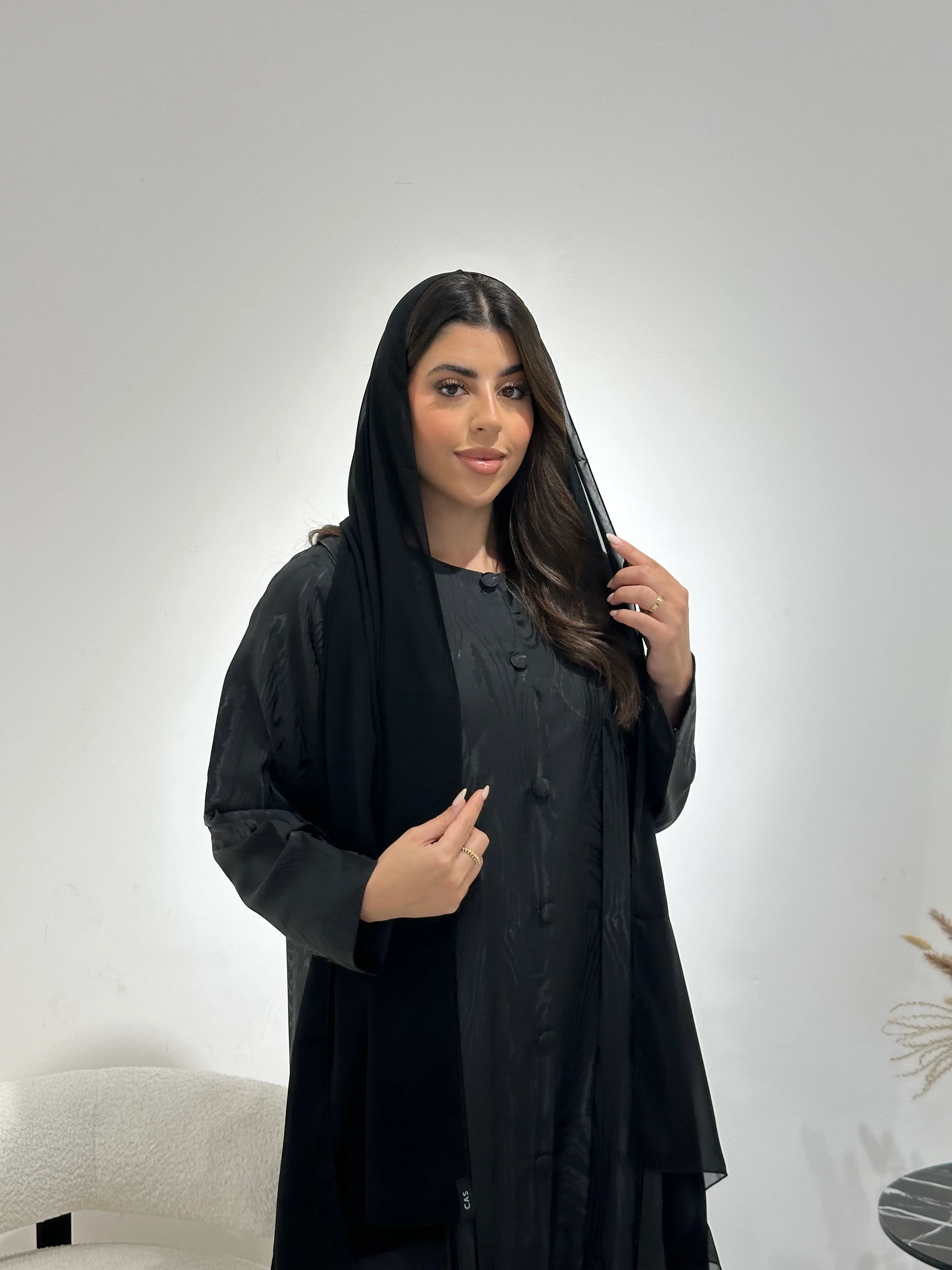 C 1355 Black Striped Abaya - Image 5