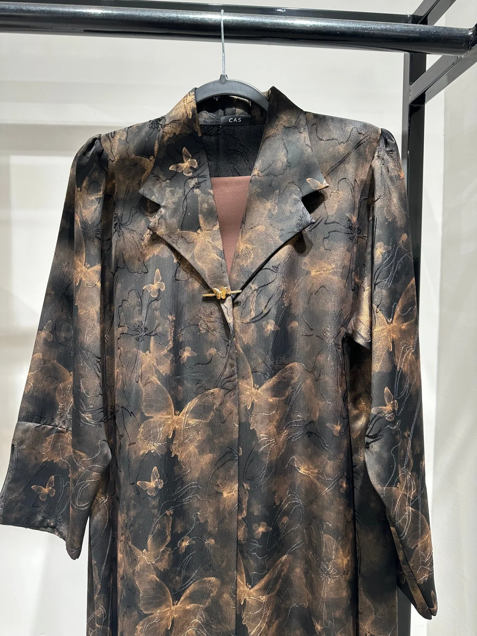 C 1356-03 Sepia Printed Abaya - Image 3