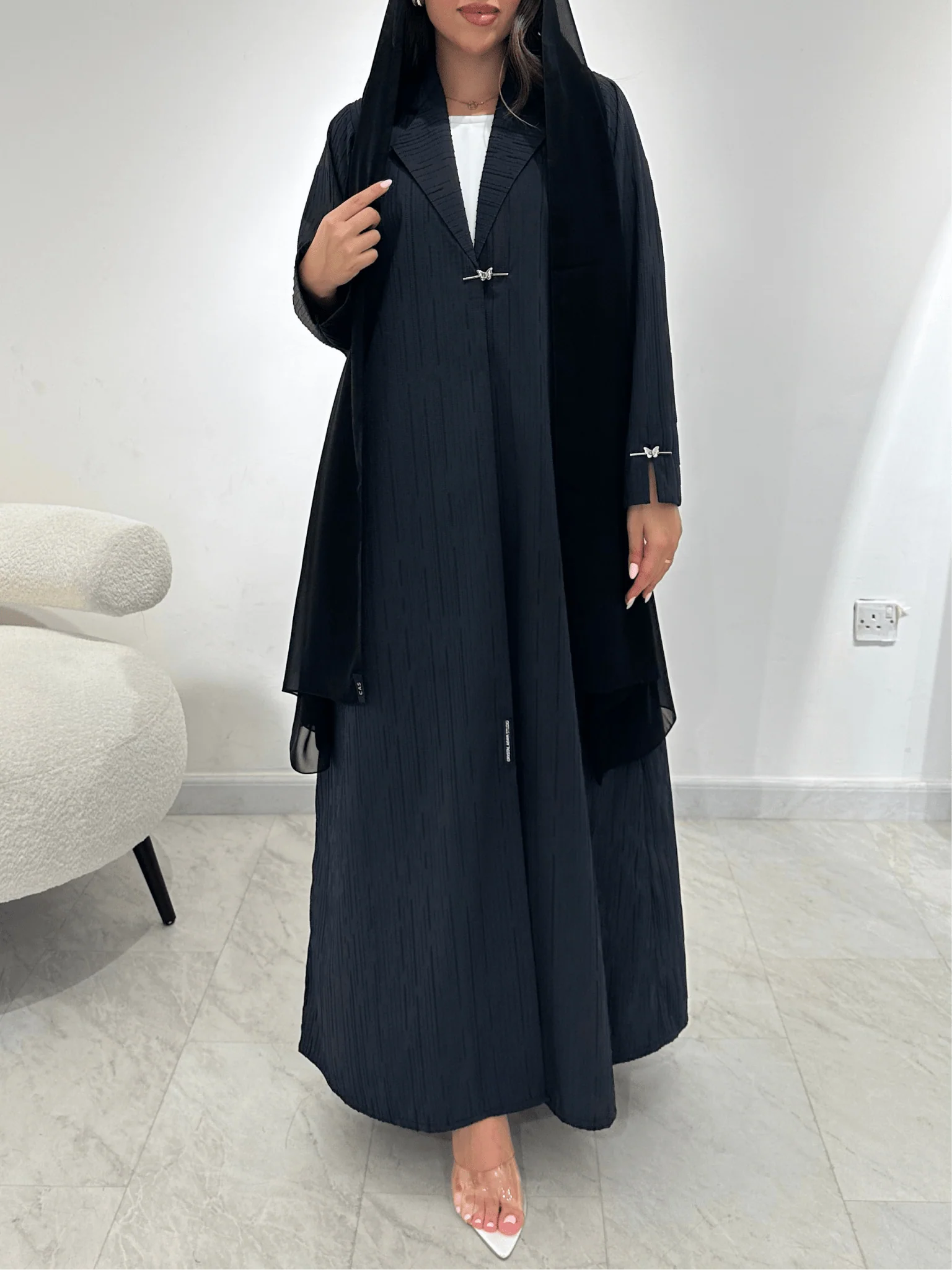 C 1360-01 Blue Coat Abaya - Image 2