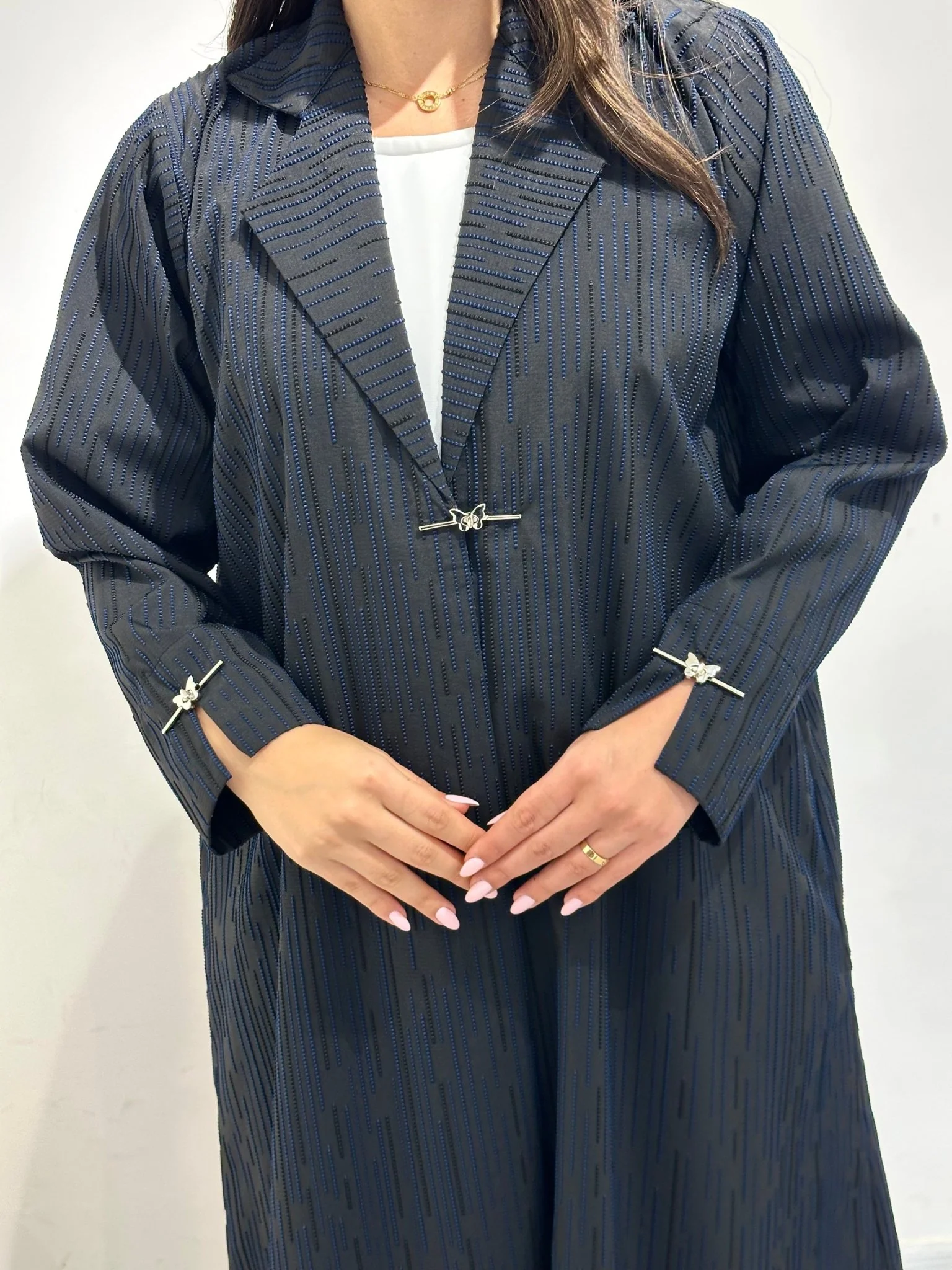 C 1360-01 Blue Coat Abaya - Image 3