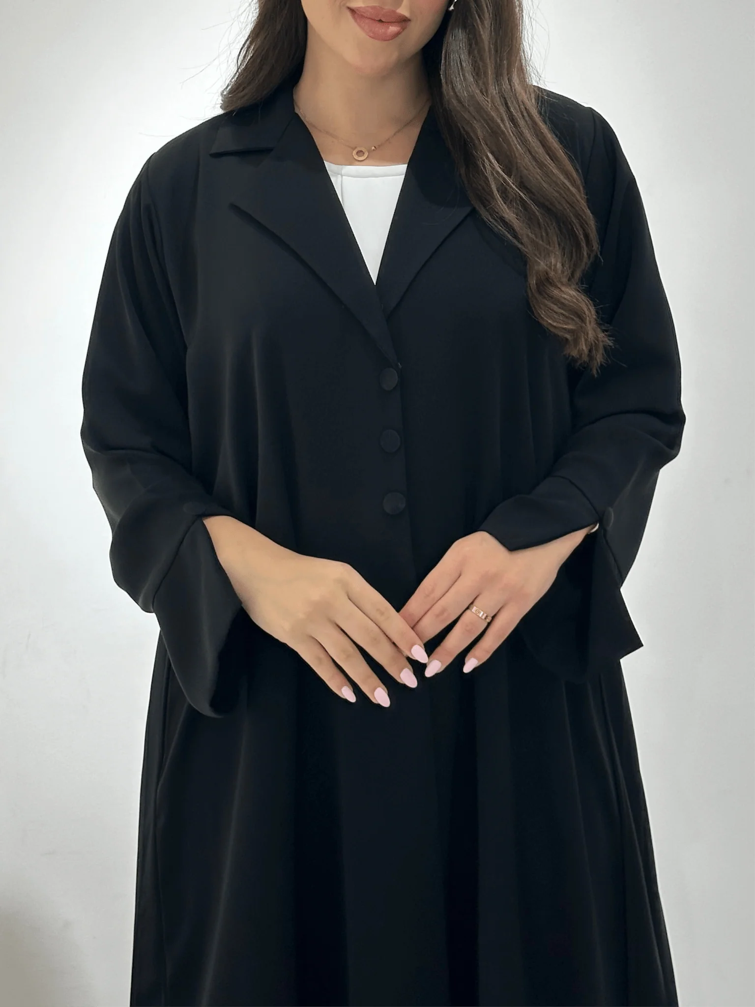 C 1381 Black Coat Abaya - Image 3