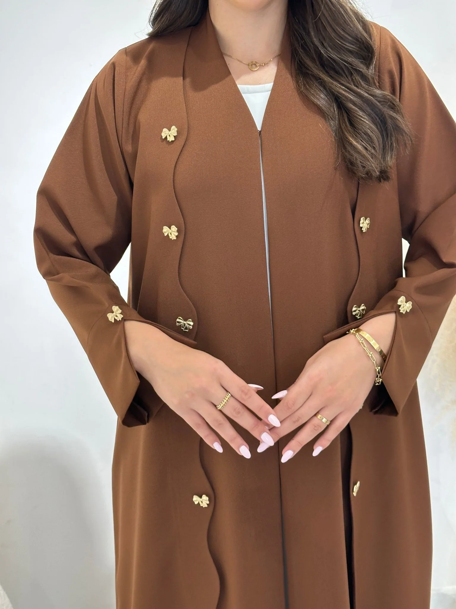 C 1404 Caramel Coquette Abaya - Image 2
