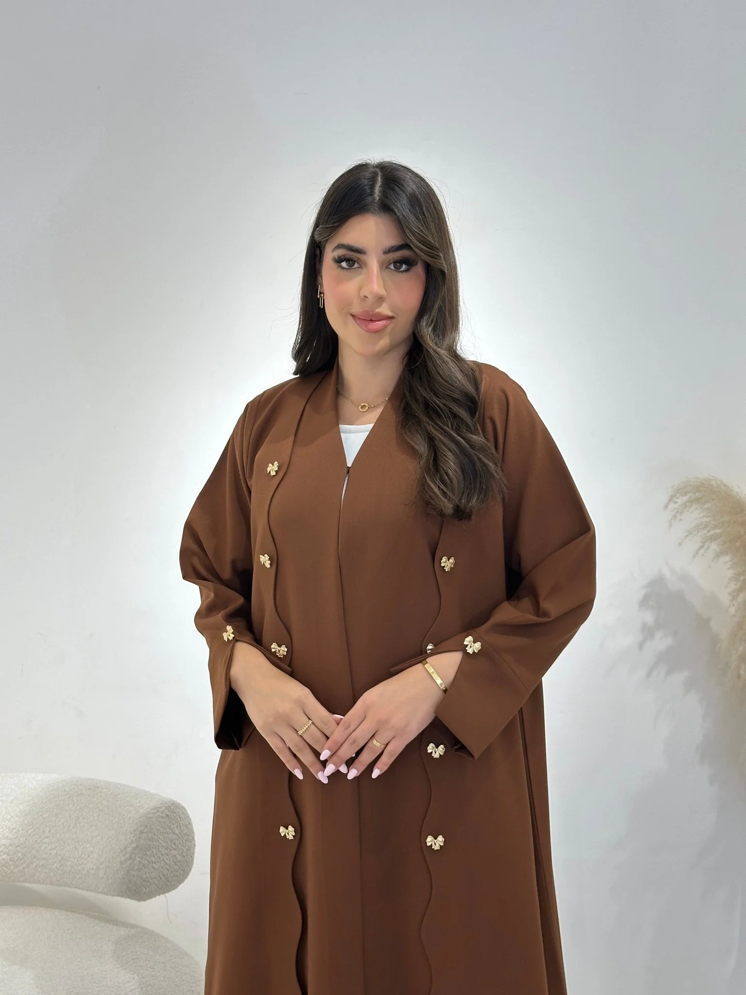 C 1404 Caramel Coquette Abaya - Image 3